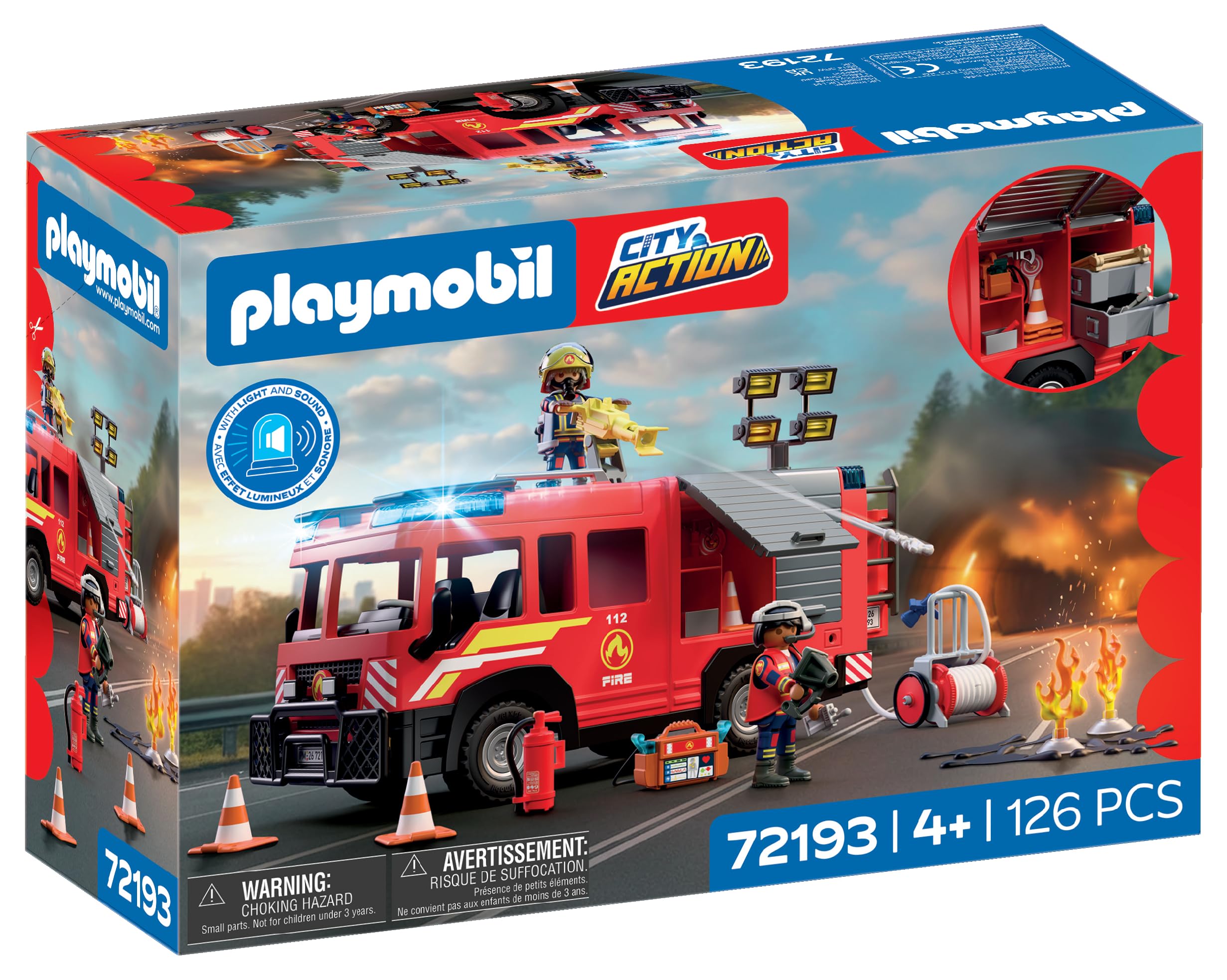 Playmobil City Action 72193 camion pompieri con luci e suoni