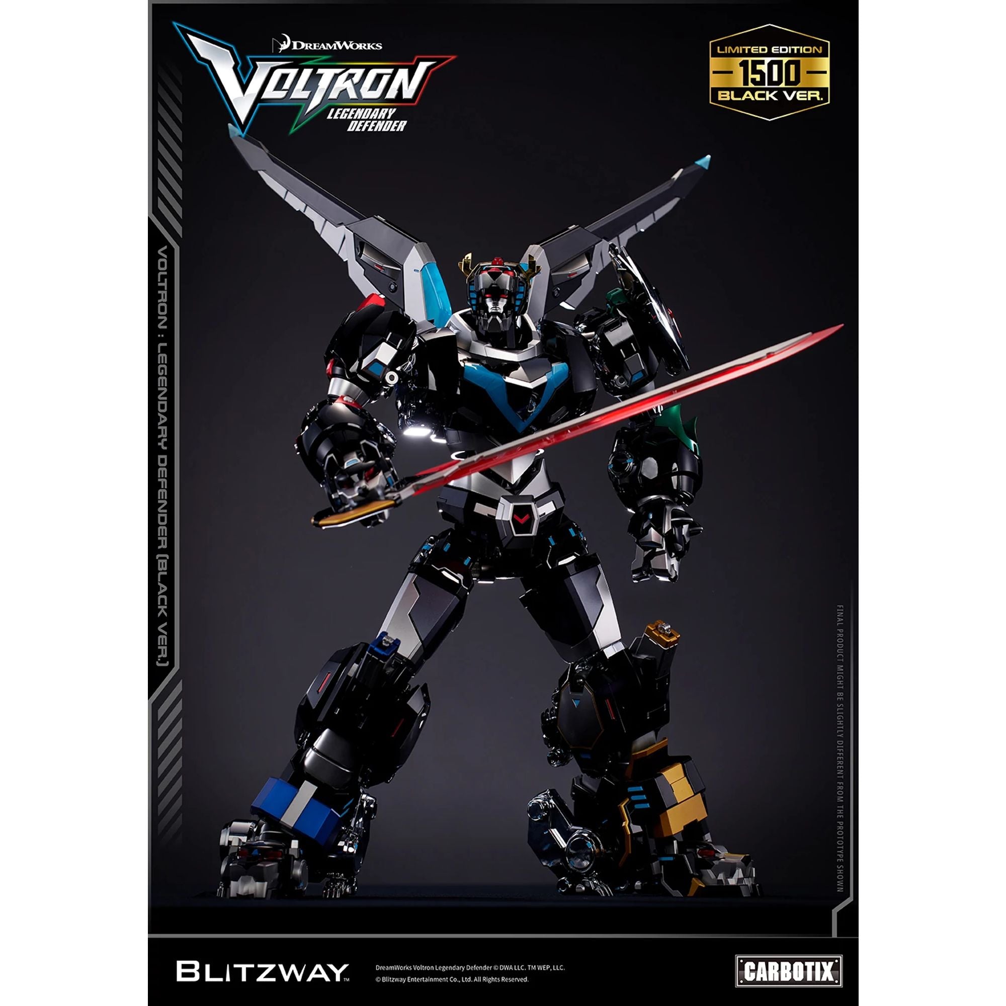 Blitzway Voltron Carbotix Black Limited action figure die-cast