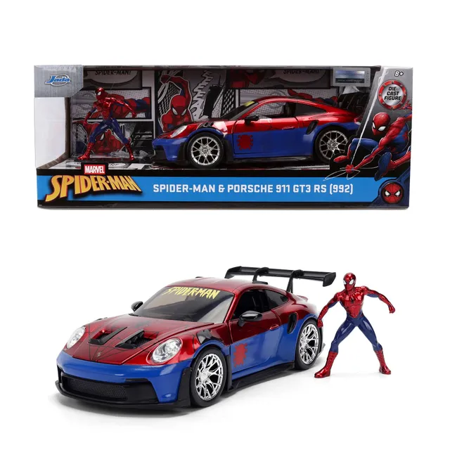 Jada Marvel Porsche 911 GT3 RS Spider-Man auto 1/24 die-cast