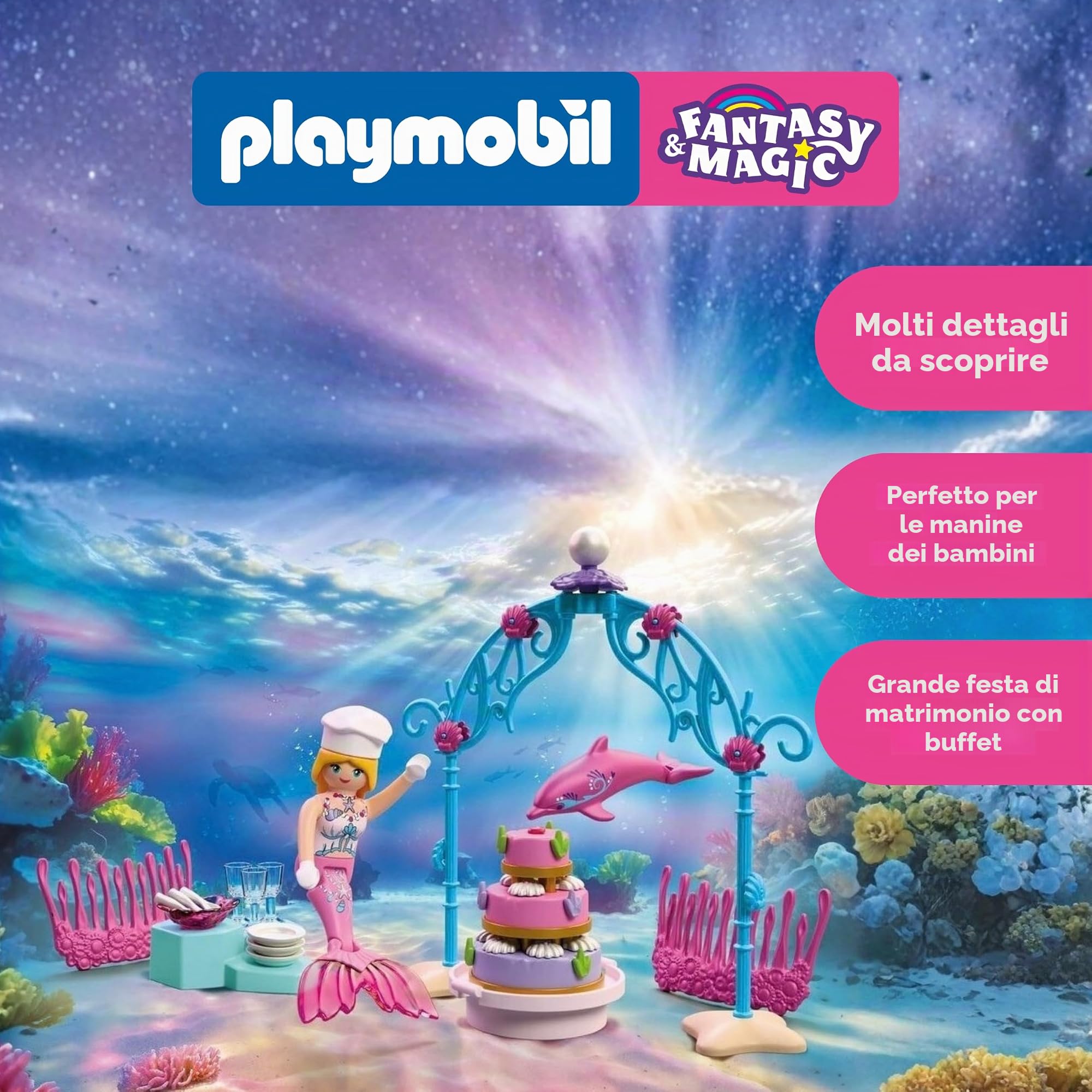 Playmobil 72108 matrimonio sottomarino buffet torta 4 anni