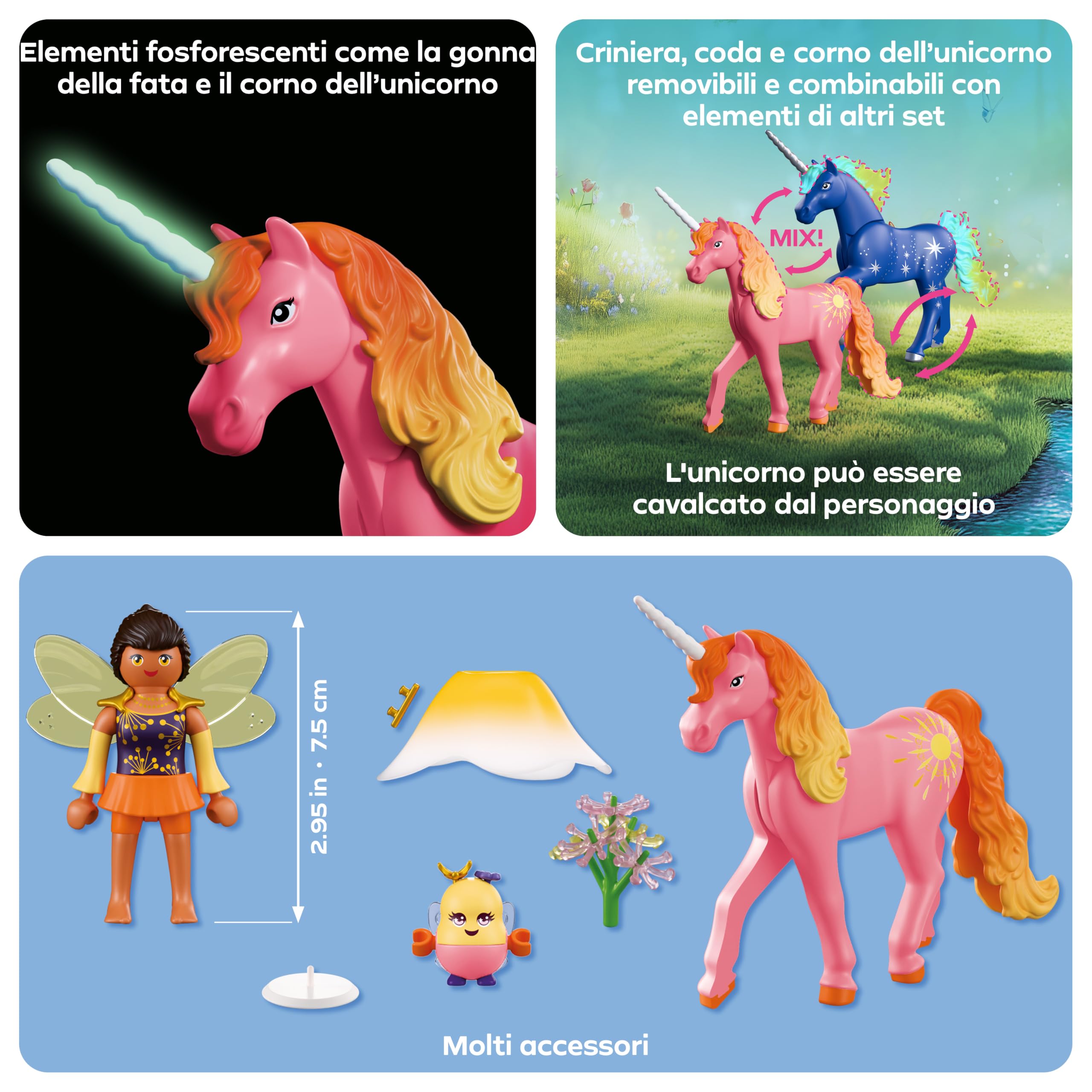 PLAYMOBIL Fantasy 72218 unicorno Rugiada con fata
