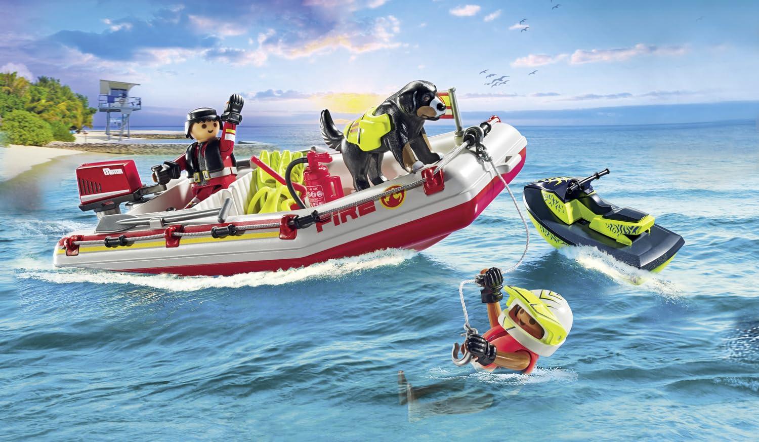 PLAYMOBIL Action Heroes 71464 Barca Pompieri Gommone Gioco