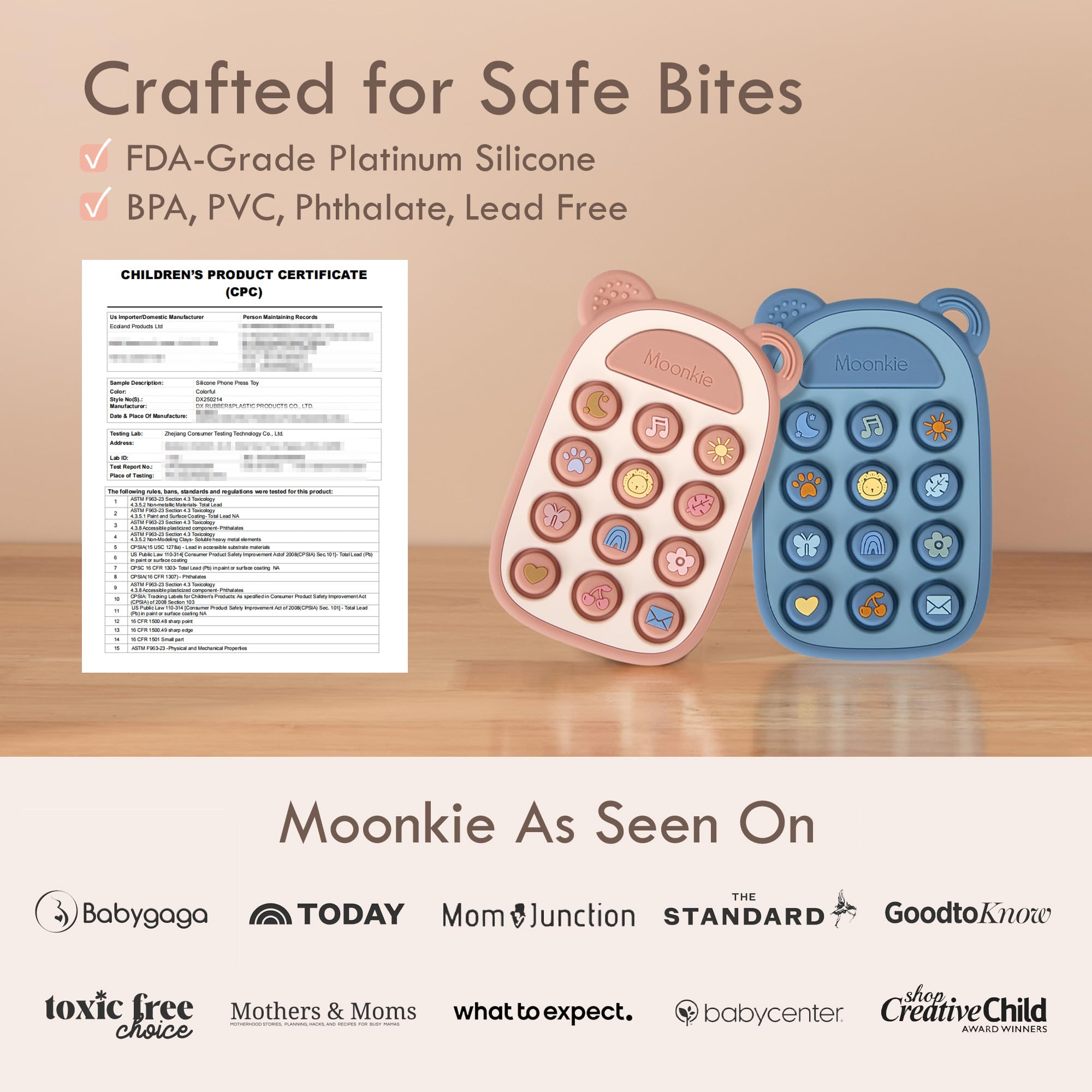 Moonkie Telefono Massaggiagengive Silicone Blush Sensoriale