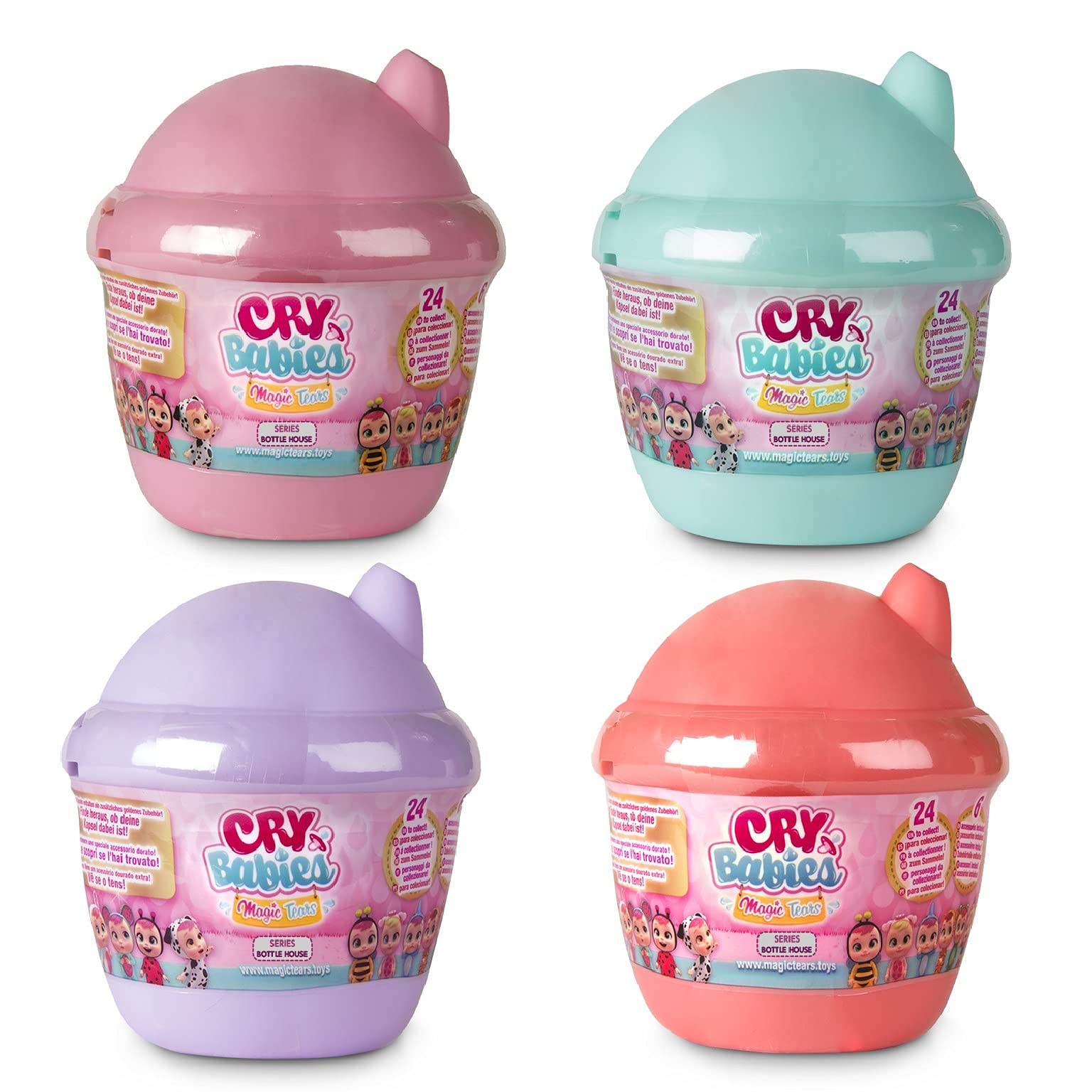 Cry Babies Magic Tears casetta biberon mini bambola 6 accessori
