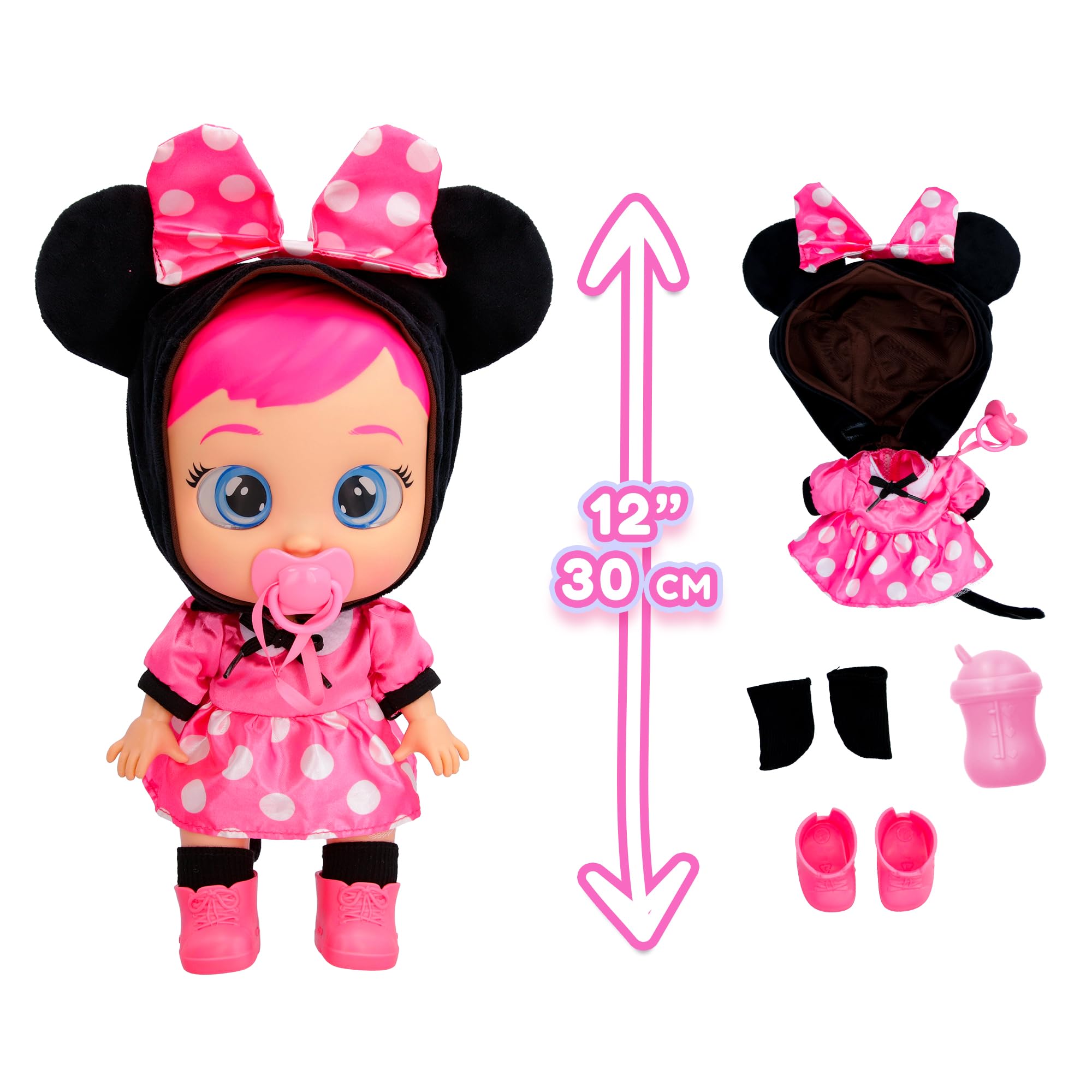 IMC Toys Cry Babies Disney Minnie Bambola 30 cm Lacrime Vere