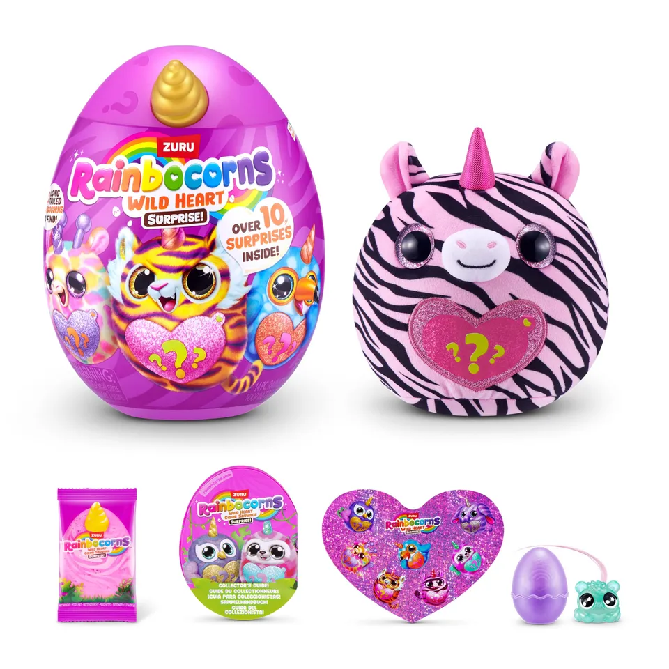 Rainbocorns Wild Heart Surprise Zebra peluche uovo 10 sorprese