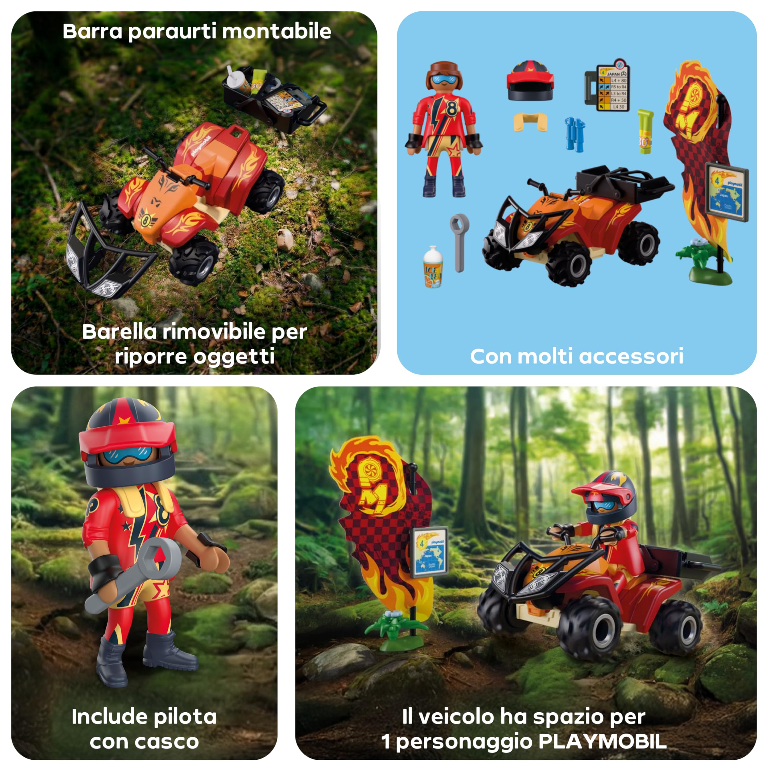 Playmobil Cars Quad Fuoristrada macchinina 72064 4+ anni