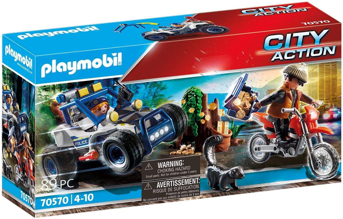 PLAYMOBIL City Action 70572 quad polizia con ladro 32 pezzi