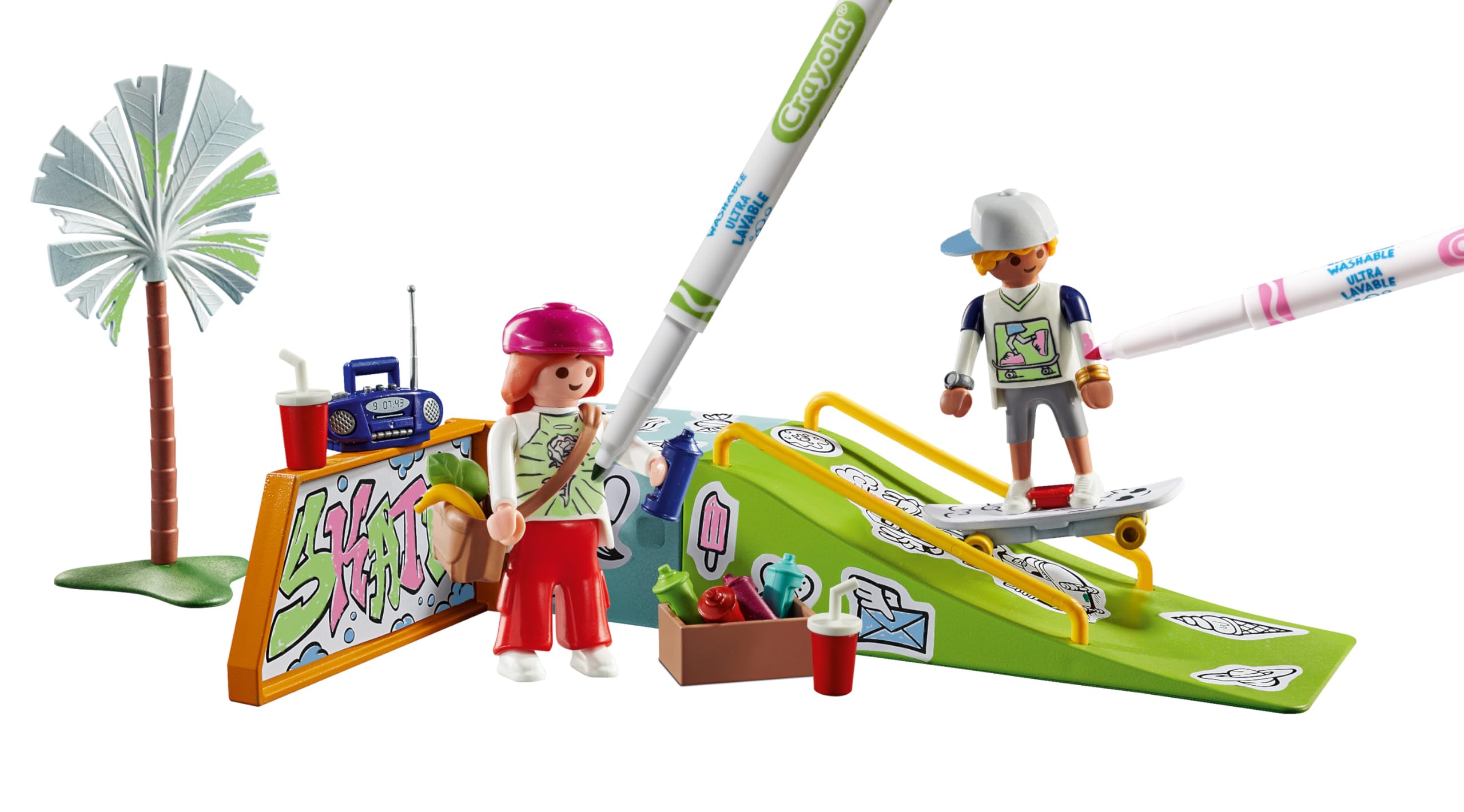 Playmobil Color 71515 skatepark da colorare con pennarelli 6 anni