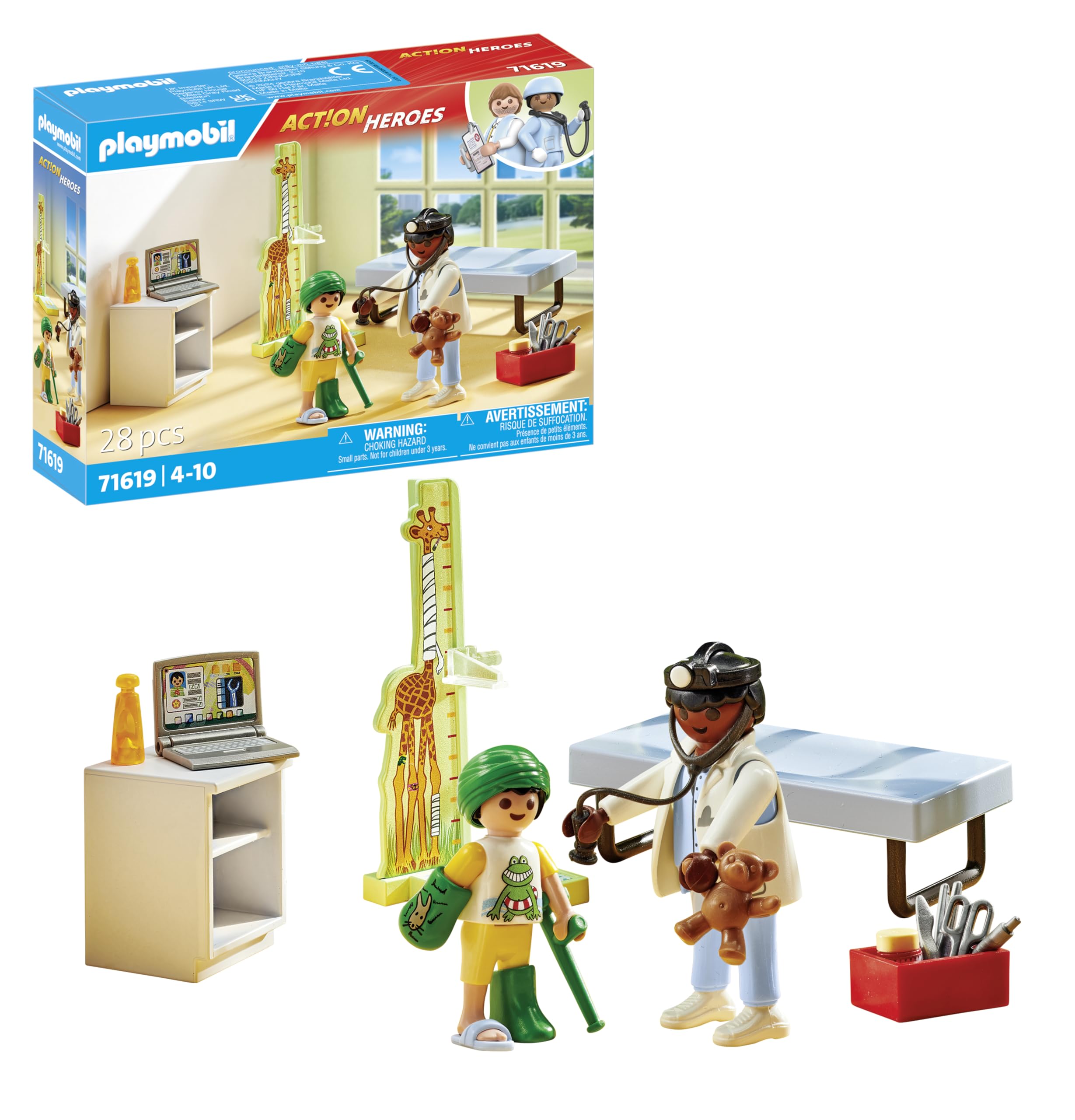 PLAYMOBIL Heroes 71619 playset pediatra con orsacchiotto 28 pezzi