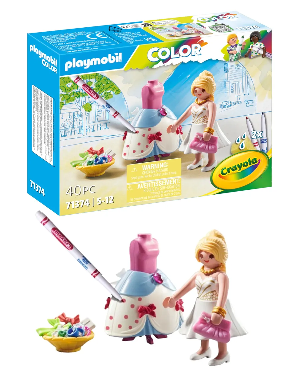 Playmobil Color 71374 Fashion Designer playset pennarelli lavabili