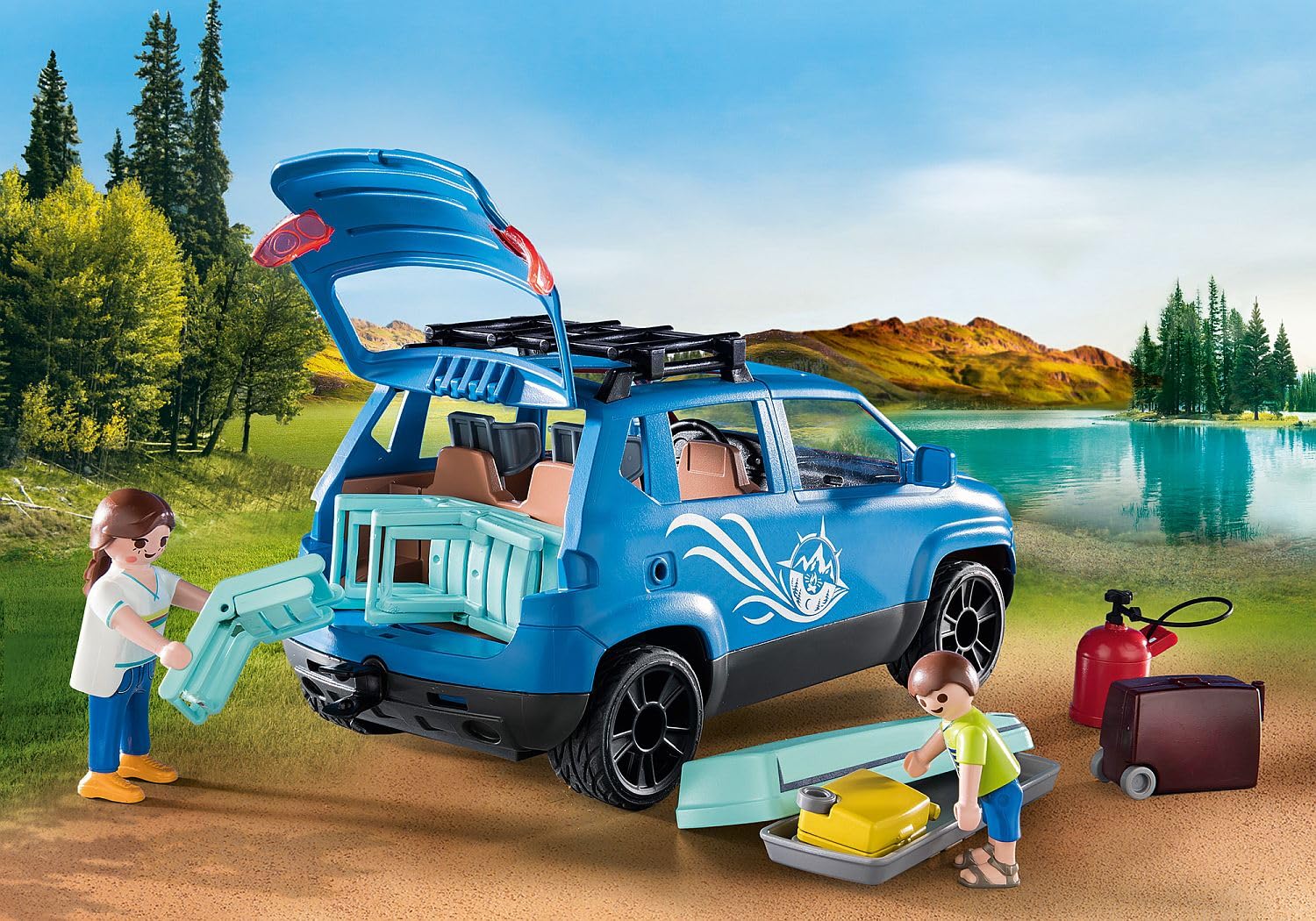 Playmobil Family Fun 71423 Roulotte con Auto Campeggio
