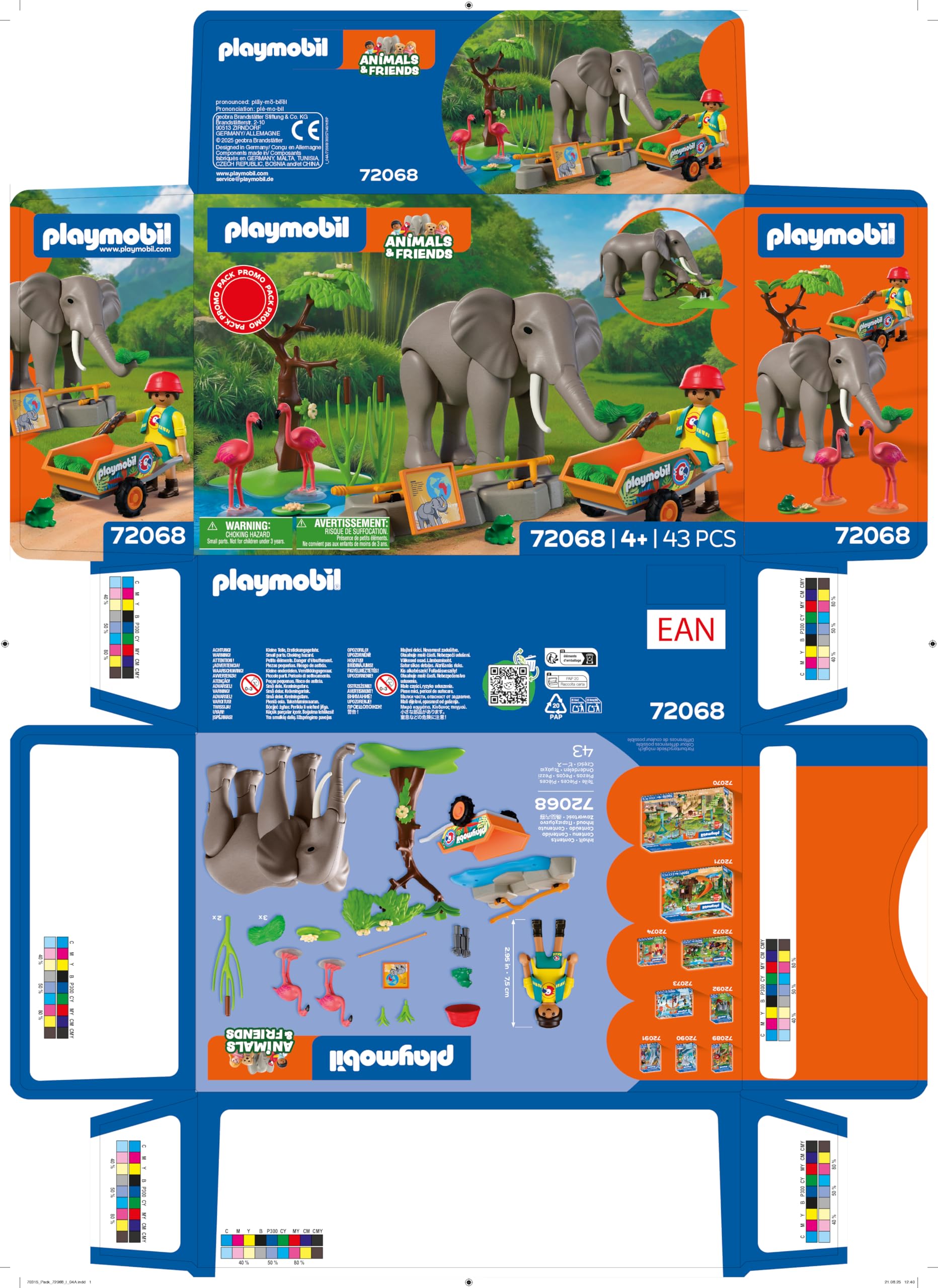 Playmobil Animals 72068 elefante con guardiano zoo