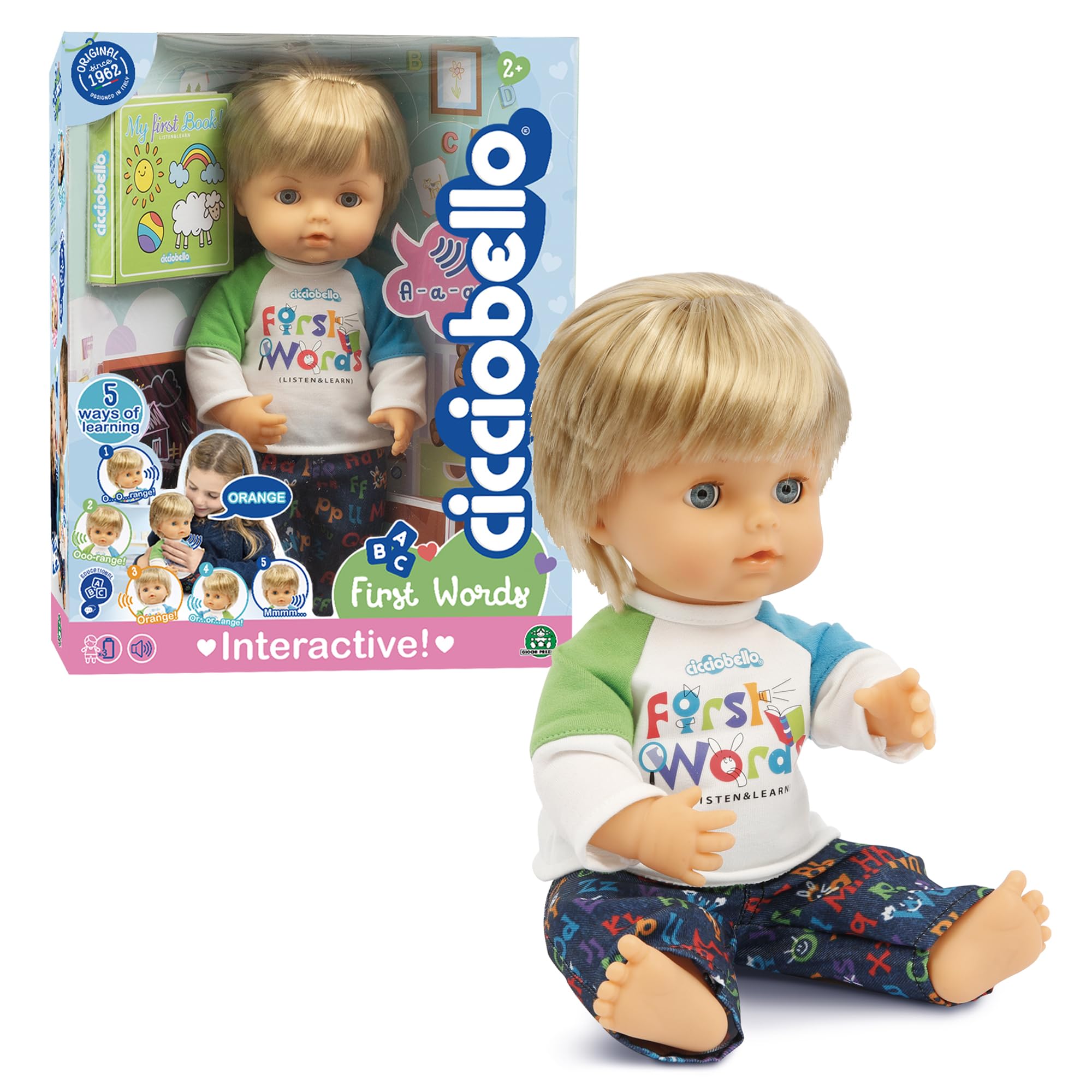 Cicciobello First Words Bambola Interattiva 30 cm con Libro