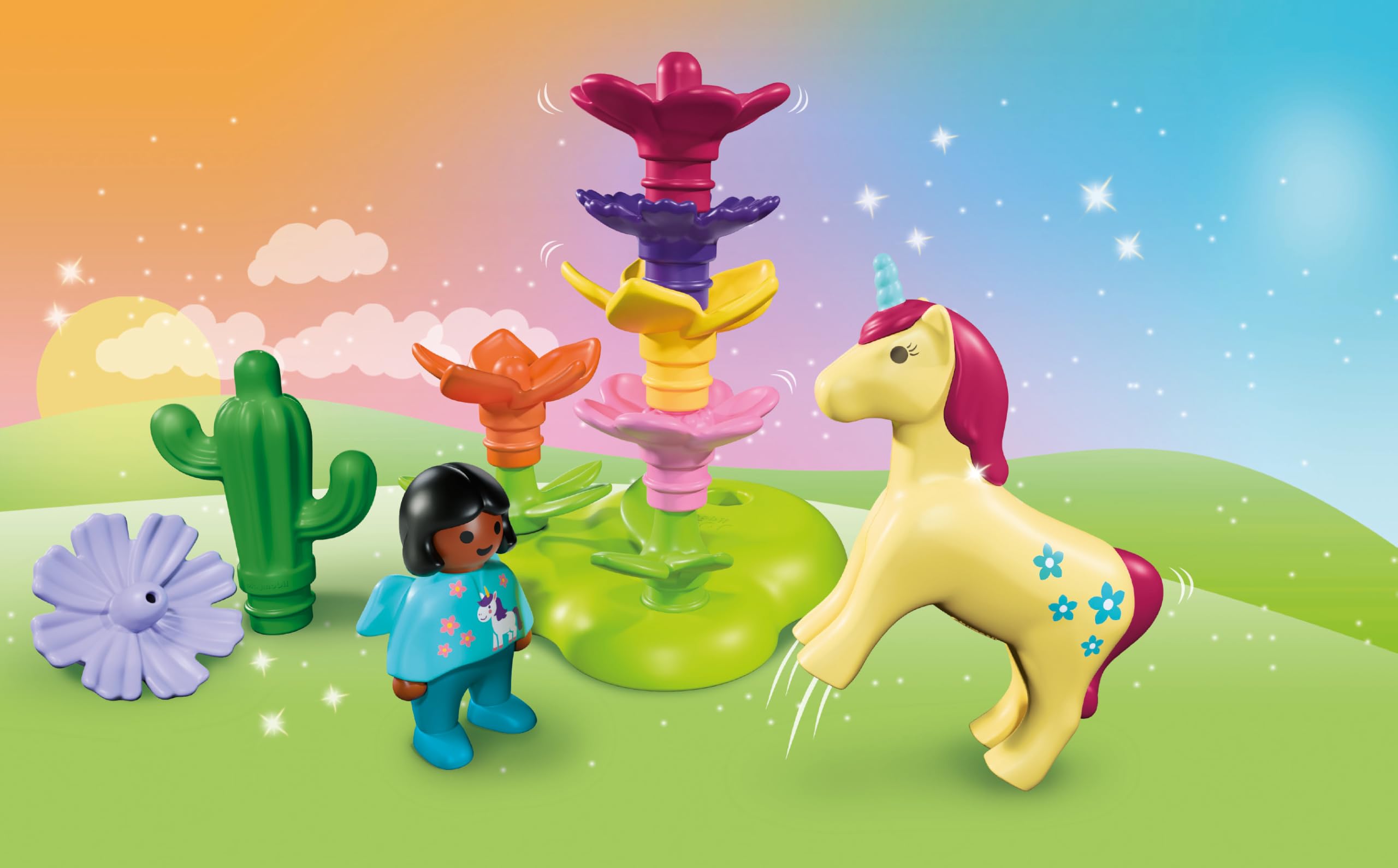 Playmobil Junior Giardino Fate Unicorno 72087 Fiori Impilabili