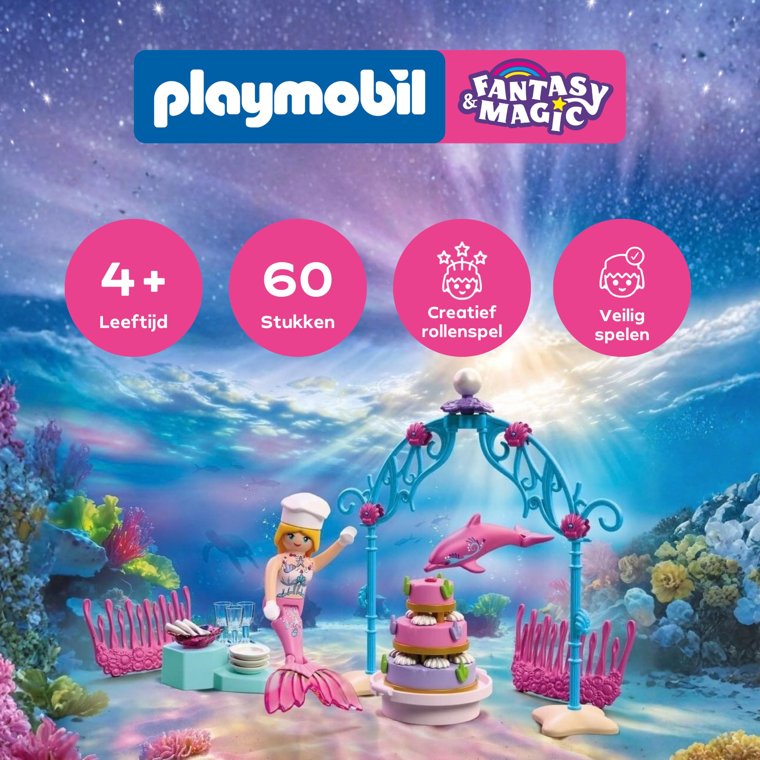 Playmobil 72108 matrimonio sottomarino buffet torta 4 anni