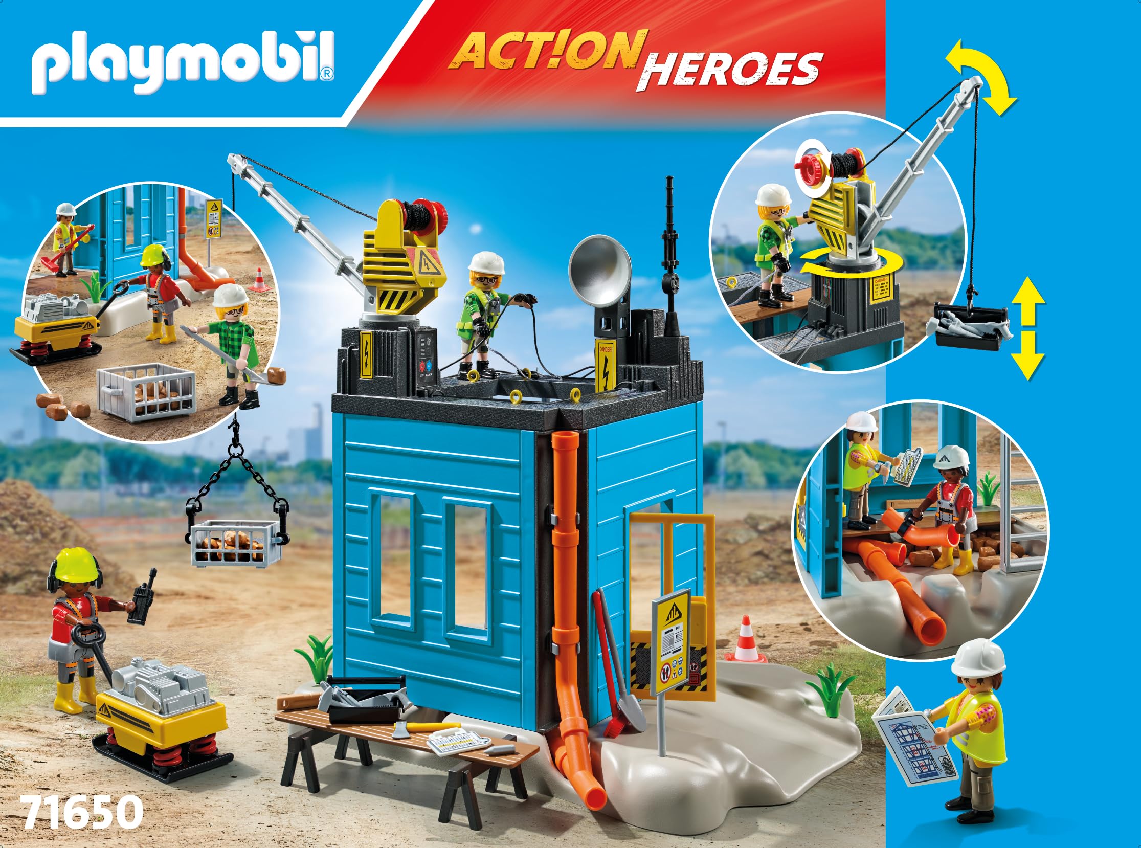 PLAYMOBIL Action Heroes 71650 cantiere edile 138 pezzi