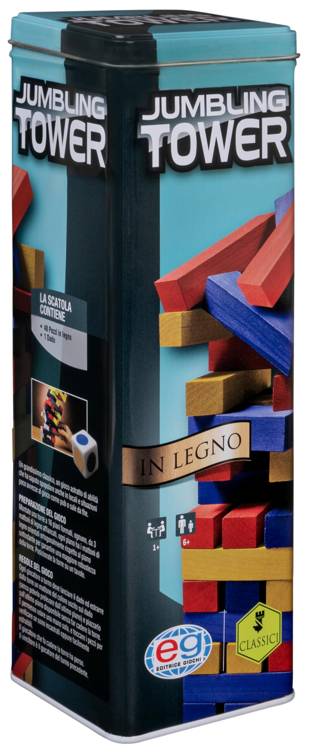 Spin Master Classic Games Jumbling Tower Gioco Torre Legno 48 Pezzi
