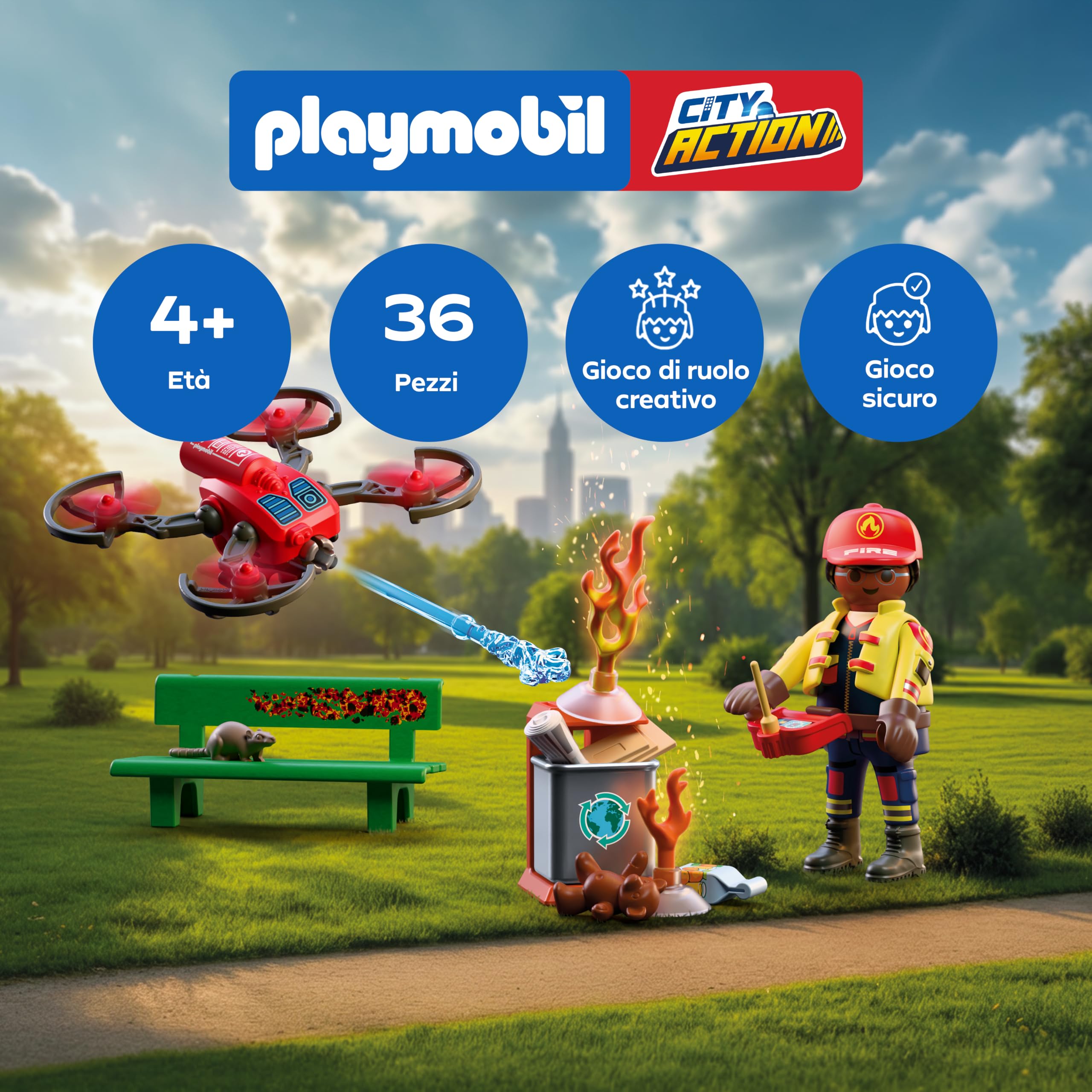 PLAYMOBIL City Action 72197 Drone Antincendio proiettili