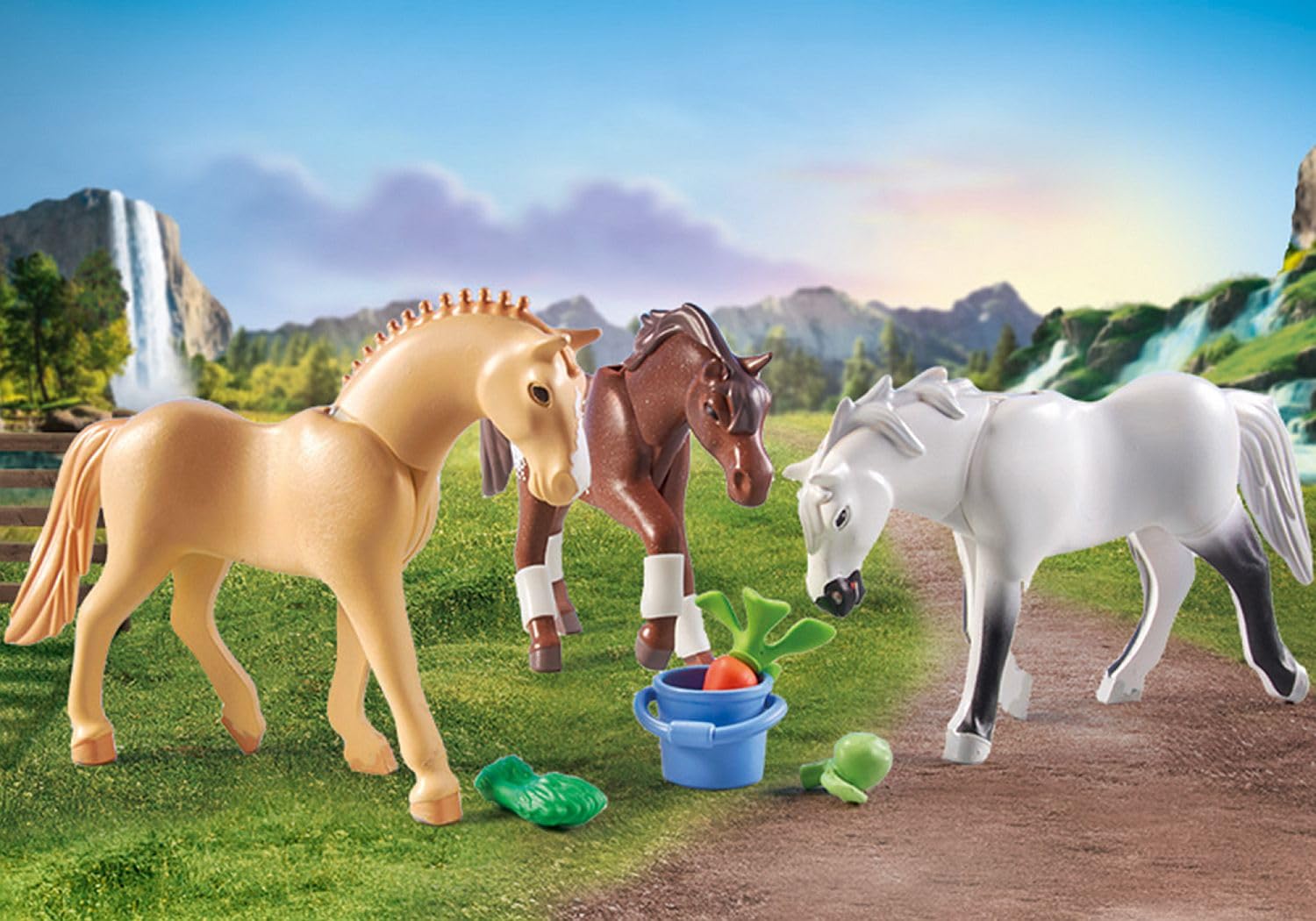 Playmobil Horses 71356 set 3 cavalli giocattolo con selle