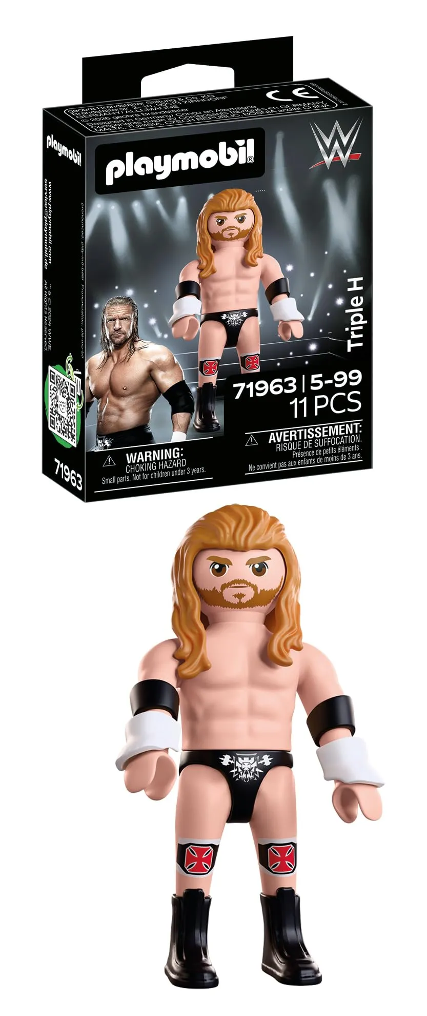 PLAYMOBIL WWE 71963 Triple H superstar con base