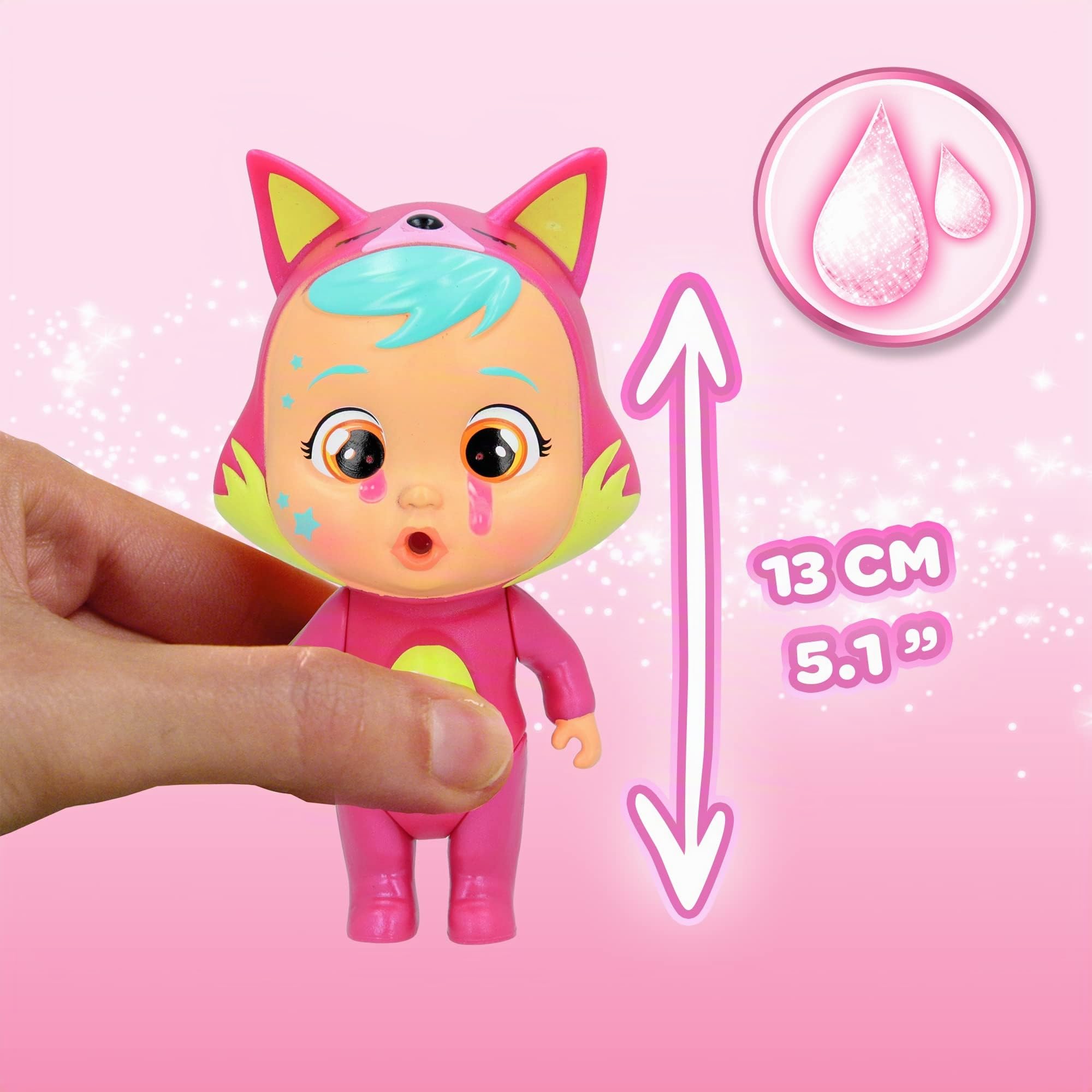 Cry Babies Magic Tears mini bambola rosa lacrime vere