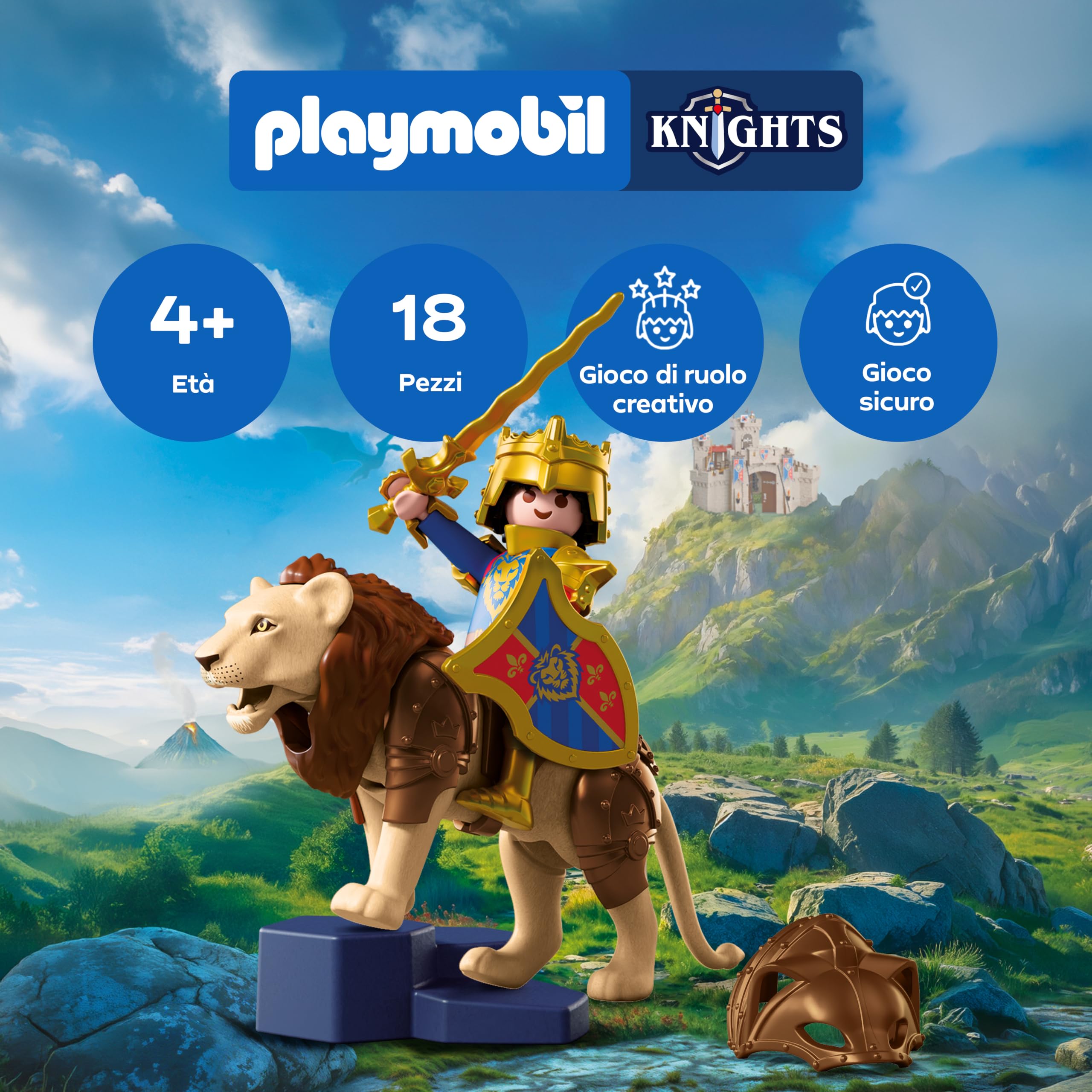 Playmobil Knights Leone Cavaliere Dorato set 72212 4+ anni