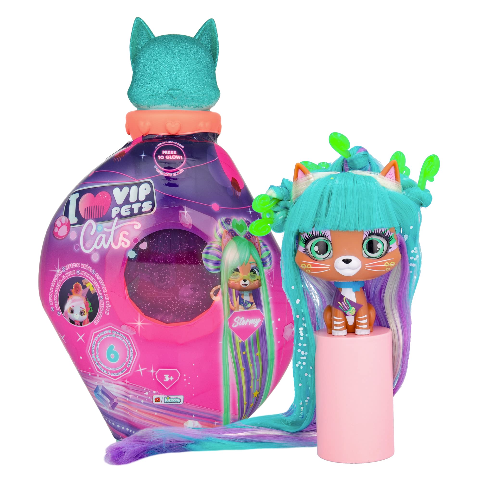 IMC Toys VIP Pets Cats Stormy Gattino Buio Pettinabile 3 Anni