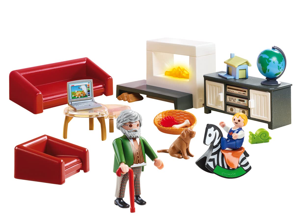 Playmobil Dollhouse 70207 soggiorno con camino playset 36 pezzi