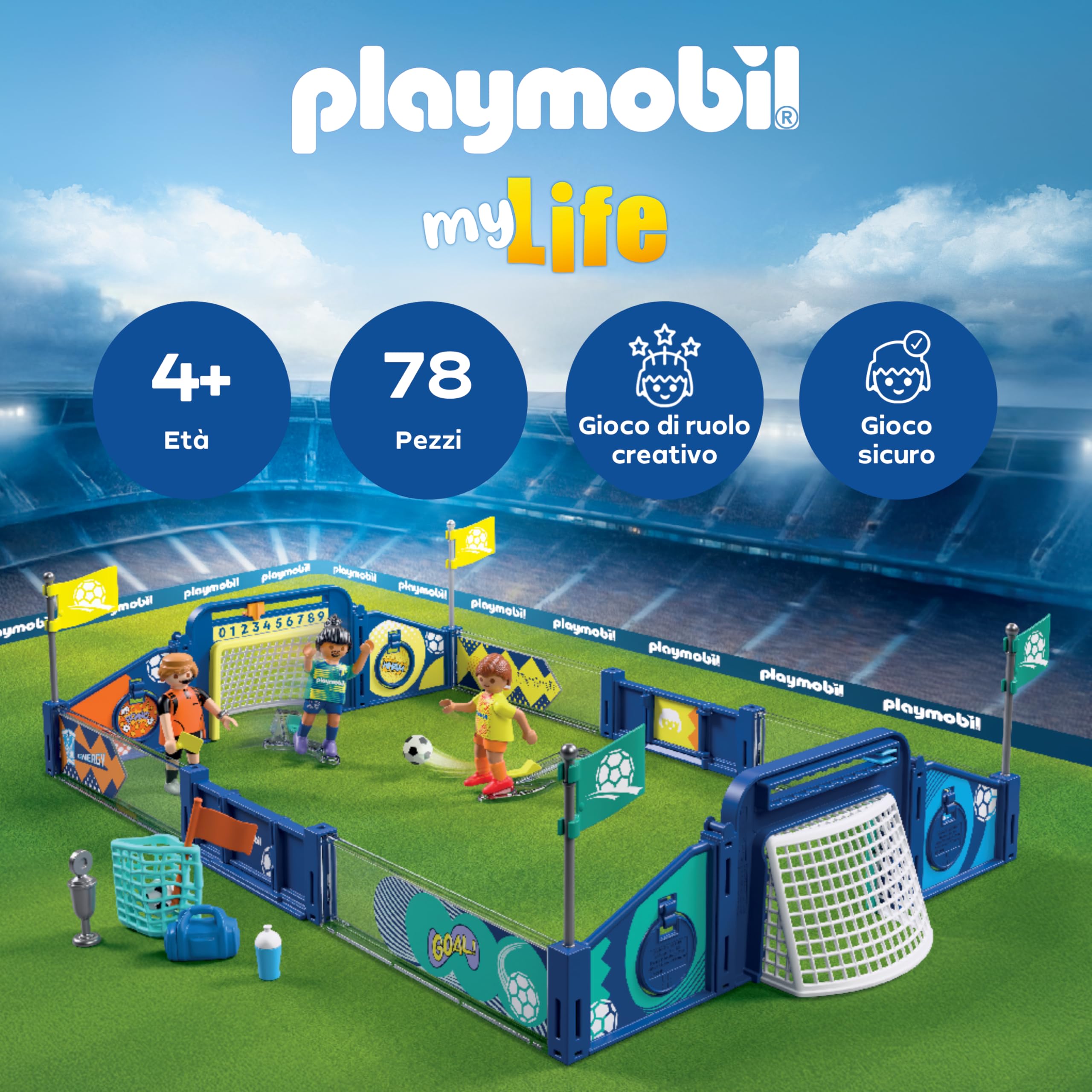 PLAYMOBIL My Life 72056 arena calcio con 2 porte