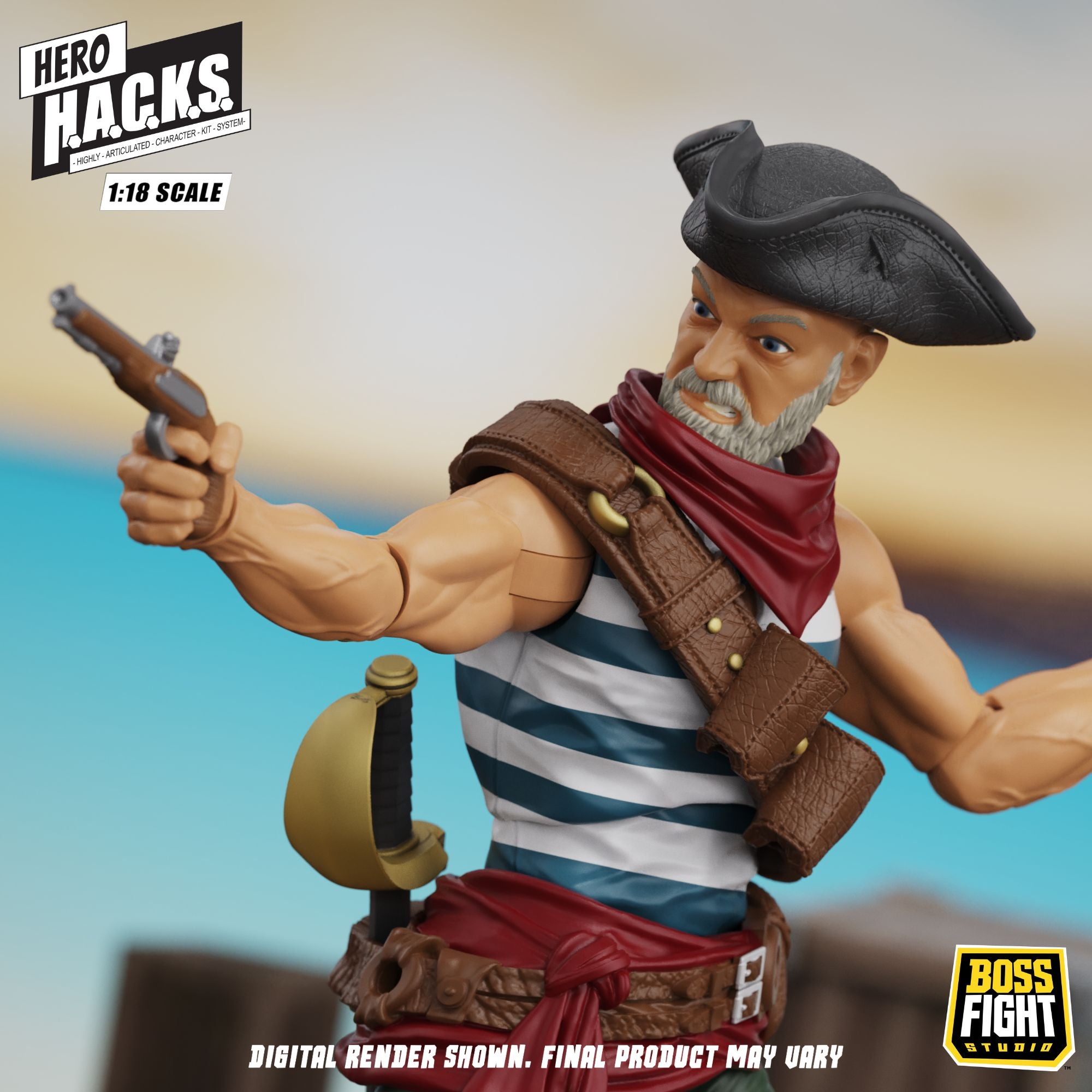 Boss Fight Hero HACKS Daniel Wright Action Figure Pirata
