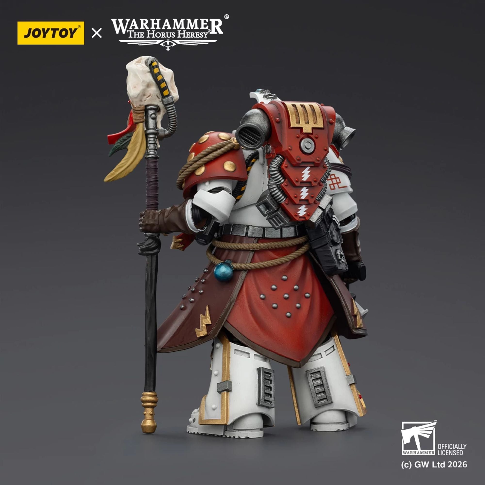 JoyToy White Scars Stormseer Consul Action Figure con Staffa
