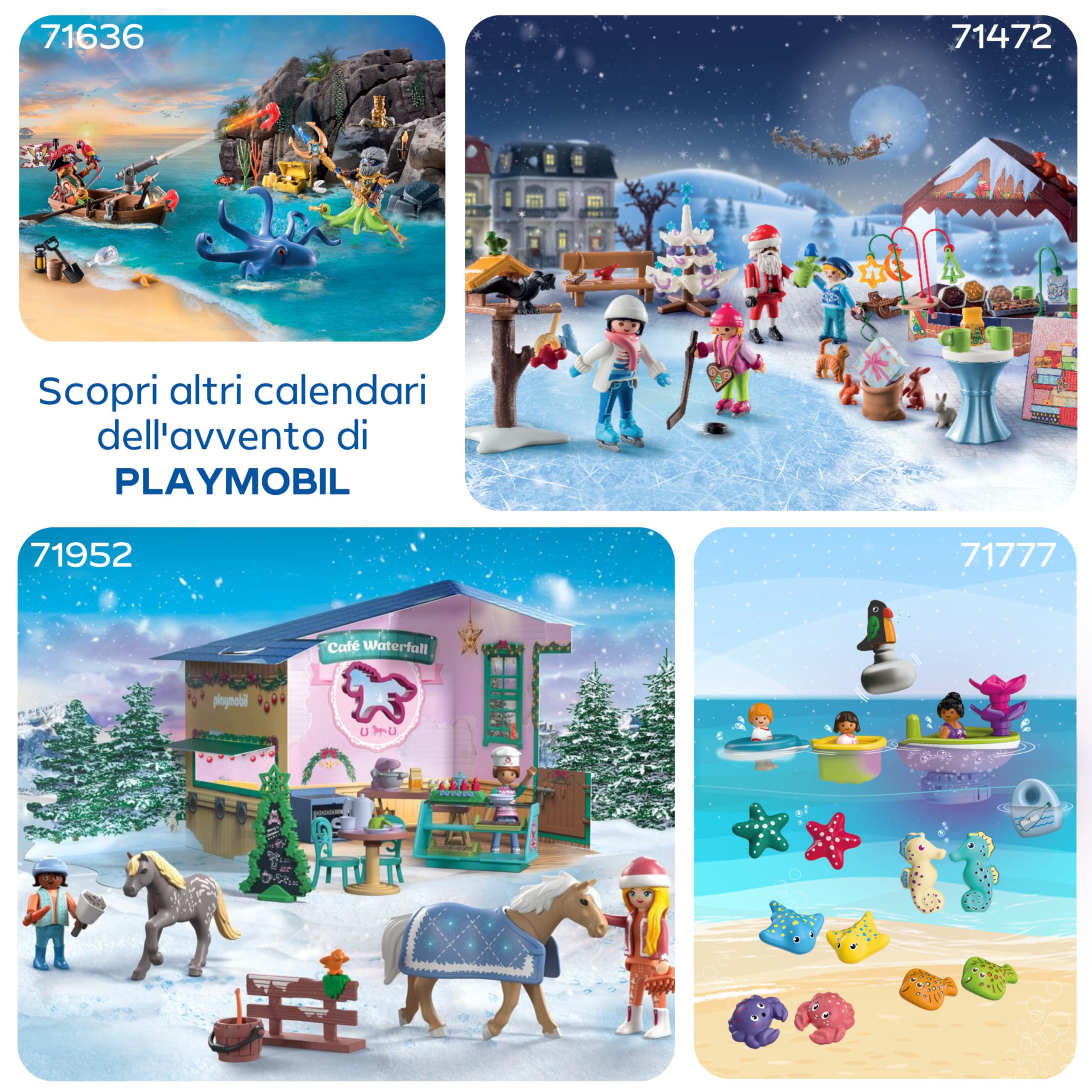 Playmobil Christmas Baking at Riding Café set statuine cavalli