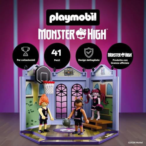 Playmobil Monster High 72144 Palestra con basket e Draculaura