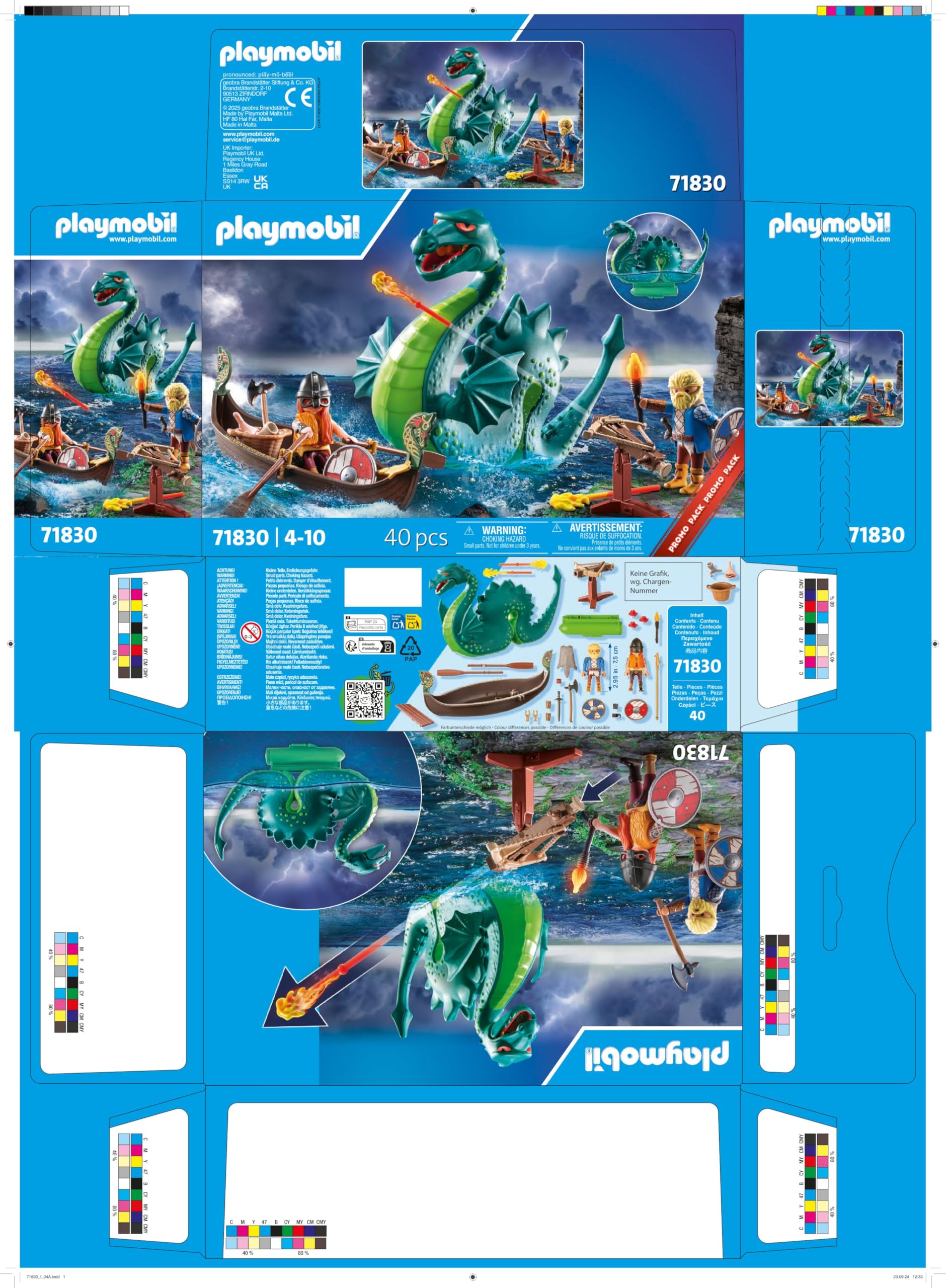 Playmobil 71830 Vichingo con Mostro Marino set drago nave