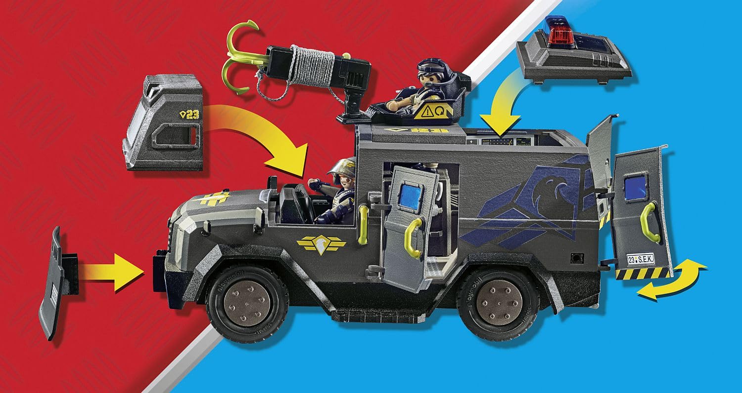 PLAYMOBIL City Action 71144 veicolo blindato unita speciale luci e suoni