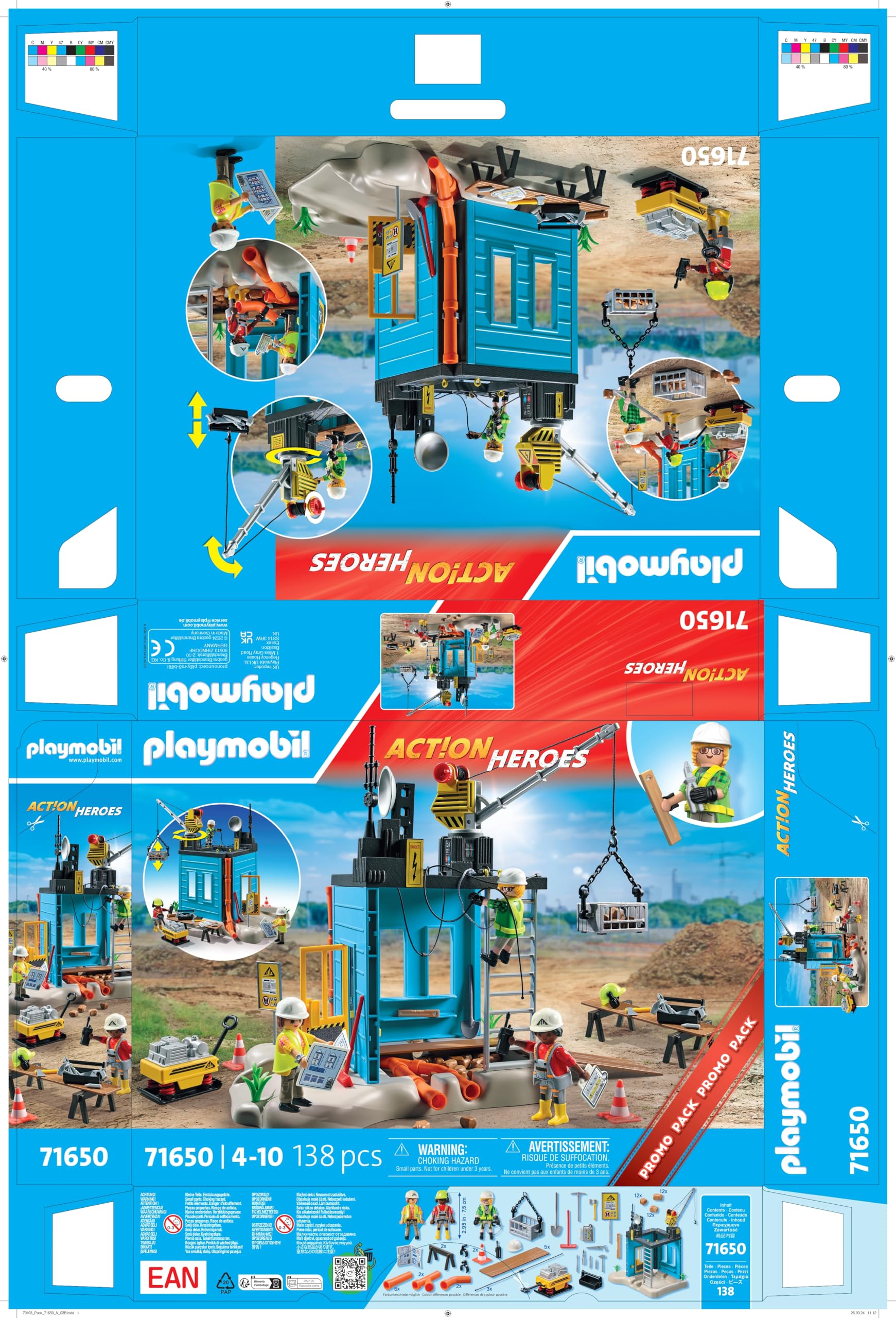 PLAYMOBIL Action Heroes 71650 cantiere edile 138 pezzi