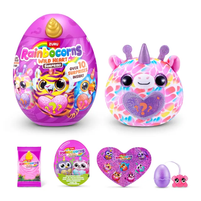 Rainbocorns Wild Heart Surprise peluche giraffa uovo con 10 sorprese
