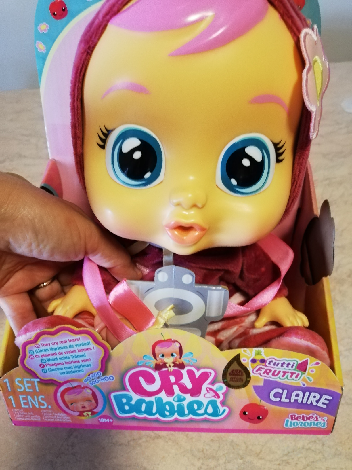 Cry Babies Tutti Frutti Claire bambola ciliegia 30 cm