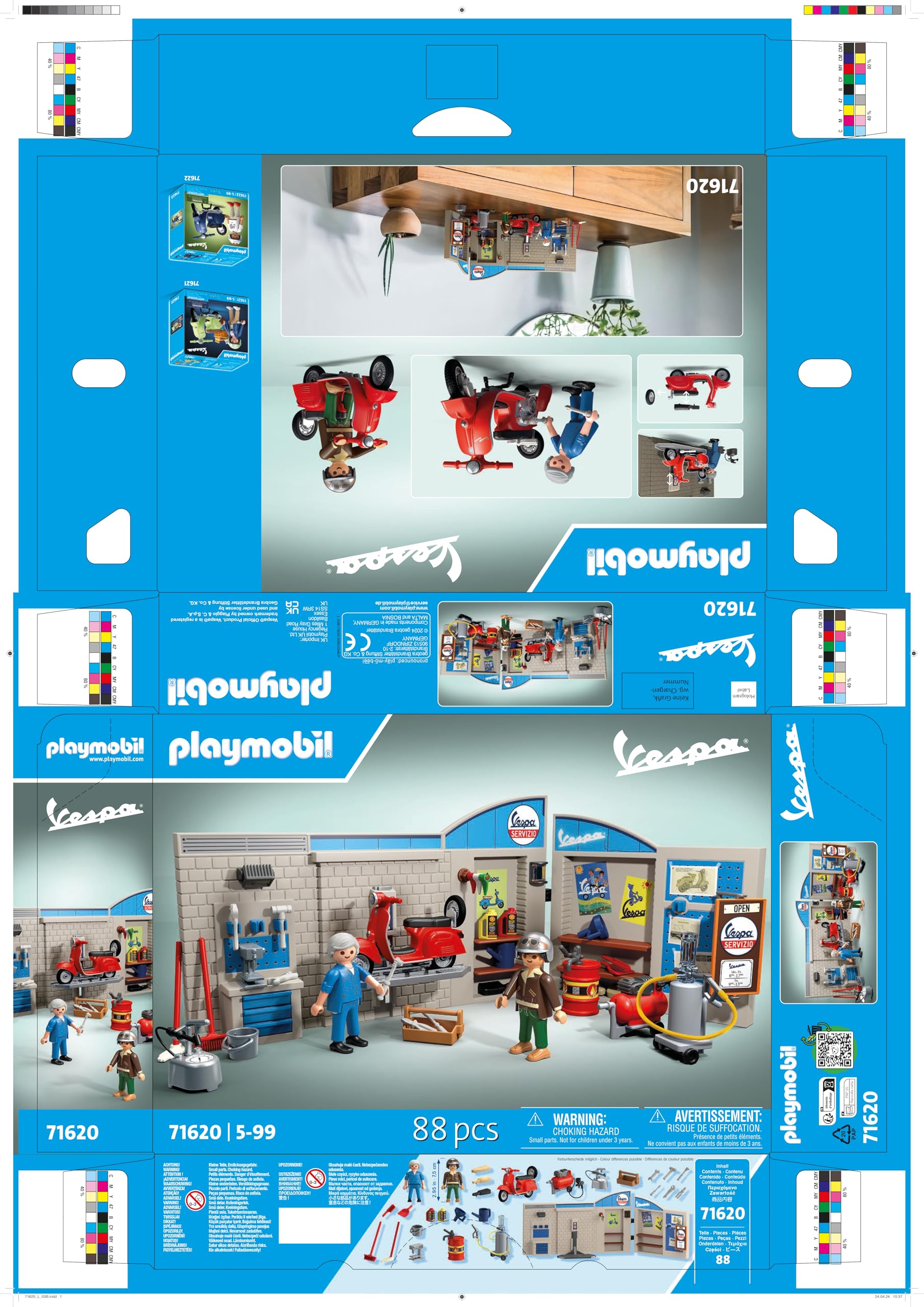 Playmobil Cars 71620 playset Garage Vespa Anni '60