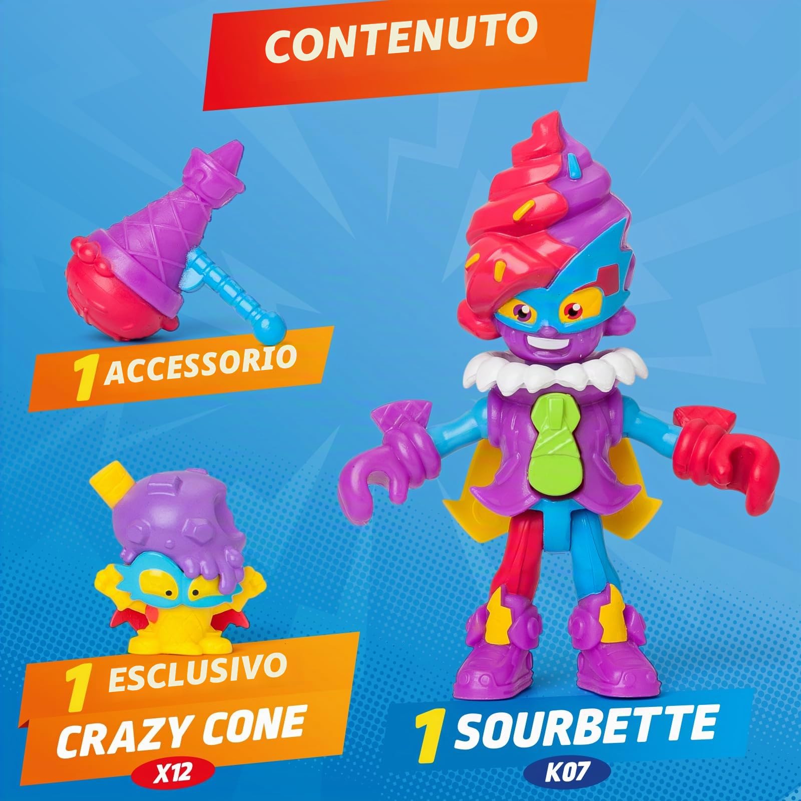 SuperThings Kazoom Kids Sourbette Figura Articolata Crazy Cone