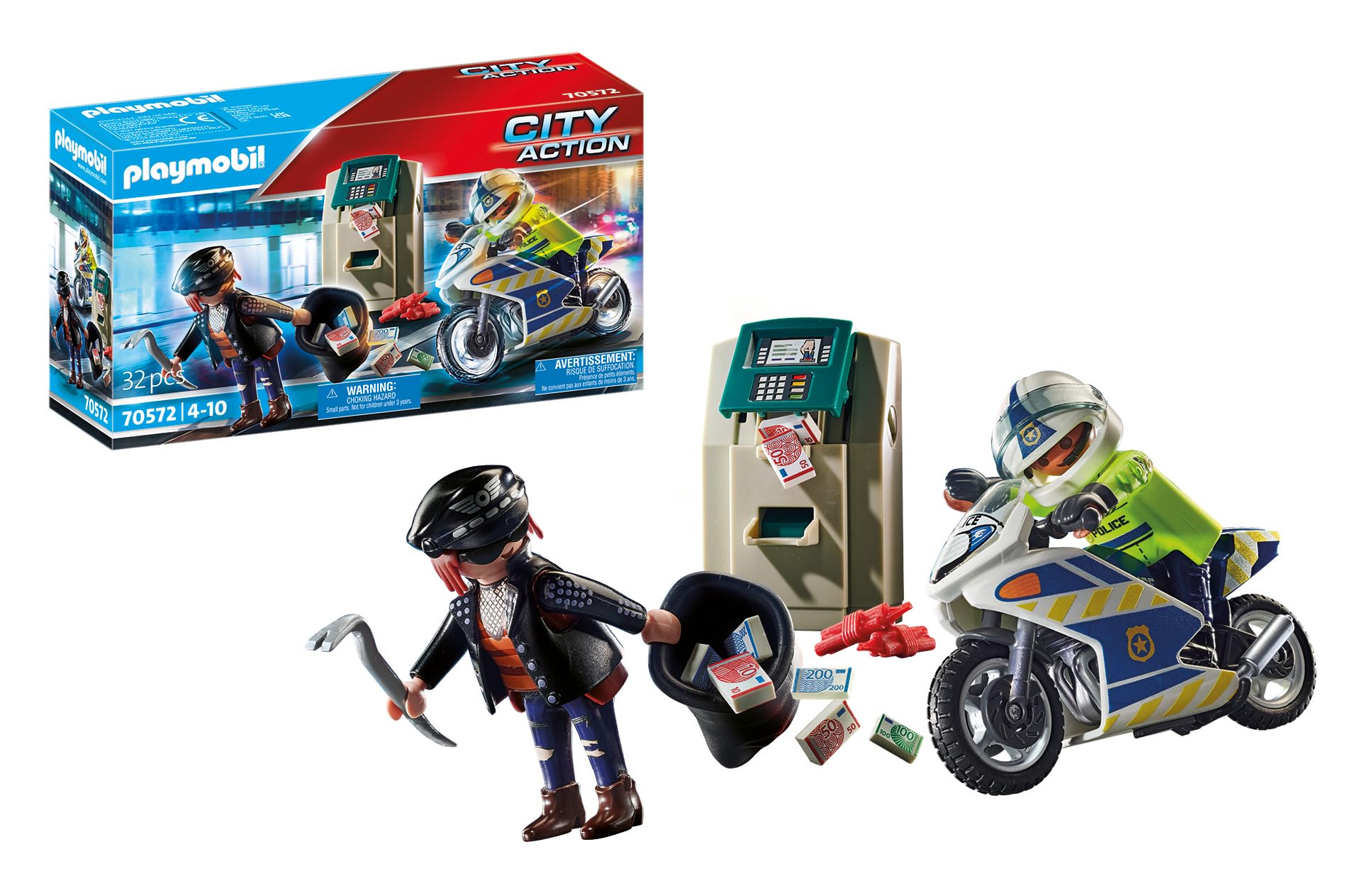 PLAYMOBIL City Action 70572 quad polizia con ladro 32 pezzi