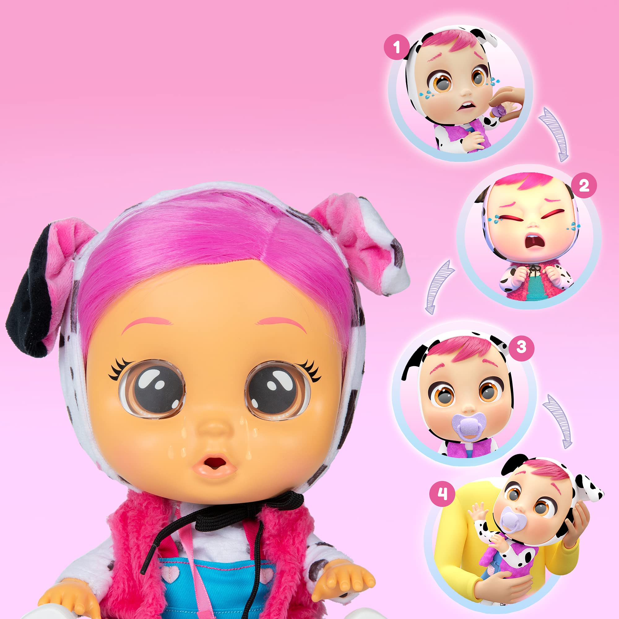 Cry Babies Dressy Dotty dalmata bambola interattiva lacrime vere