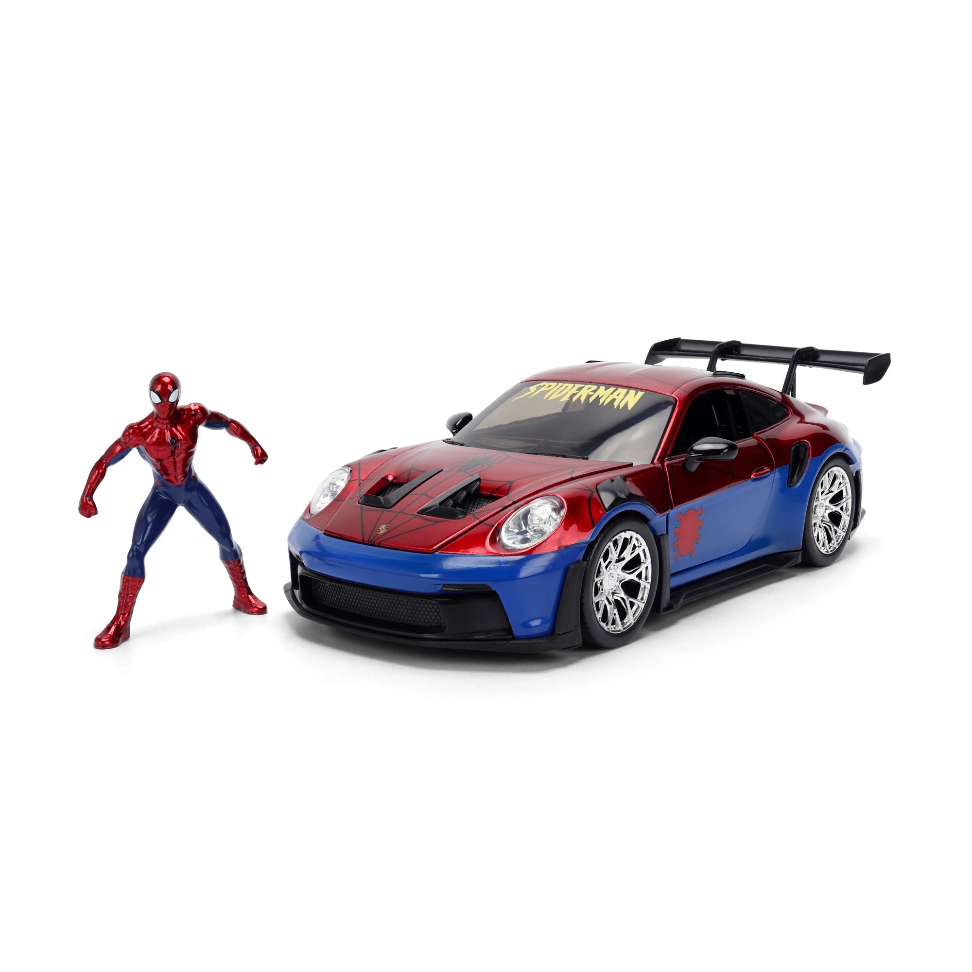 Jada Marvel Porsche 911 GT3 RS Spider-Man auto 1/24 die-cast