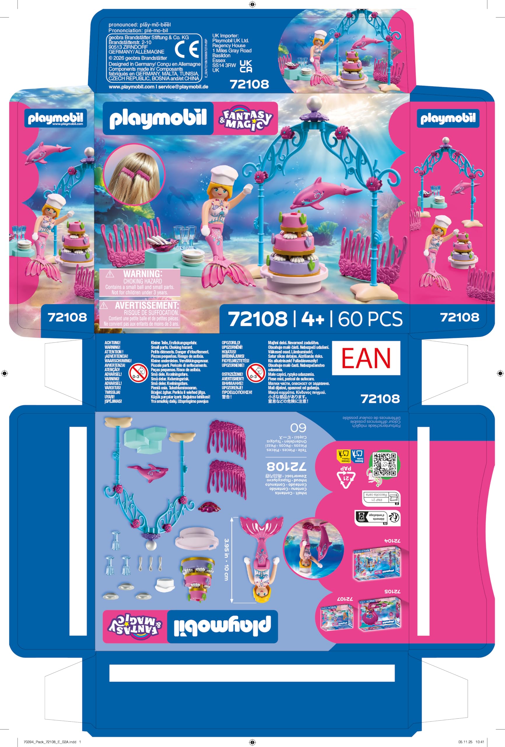 Playmobil 72108 matrimonio sottomarino buffet torta 4 anni