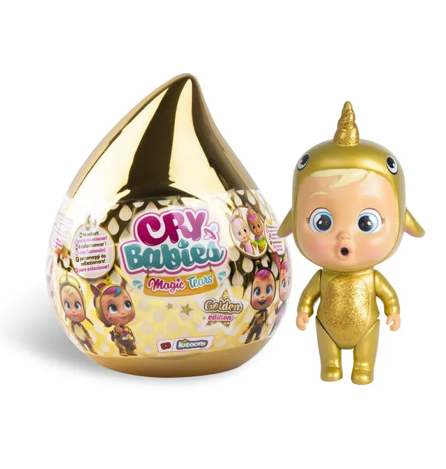 Cry Babies Magic Tears Golden mini bambola casetta oro 13 cm