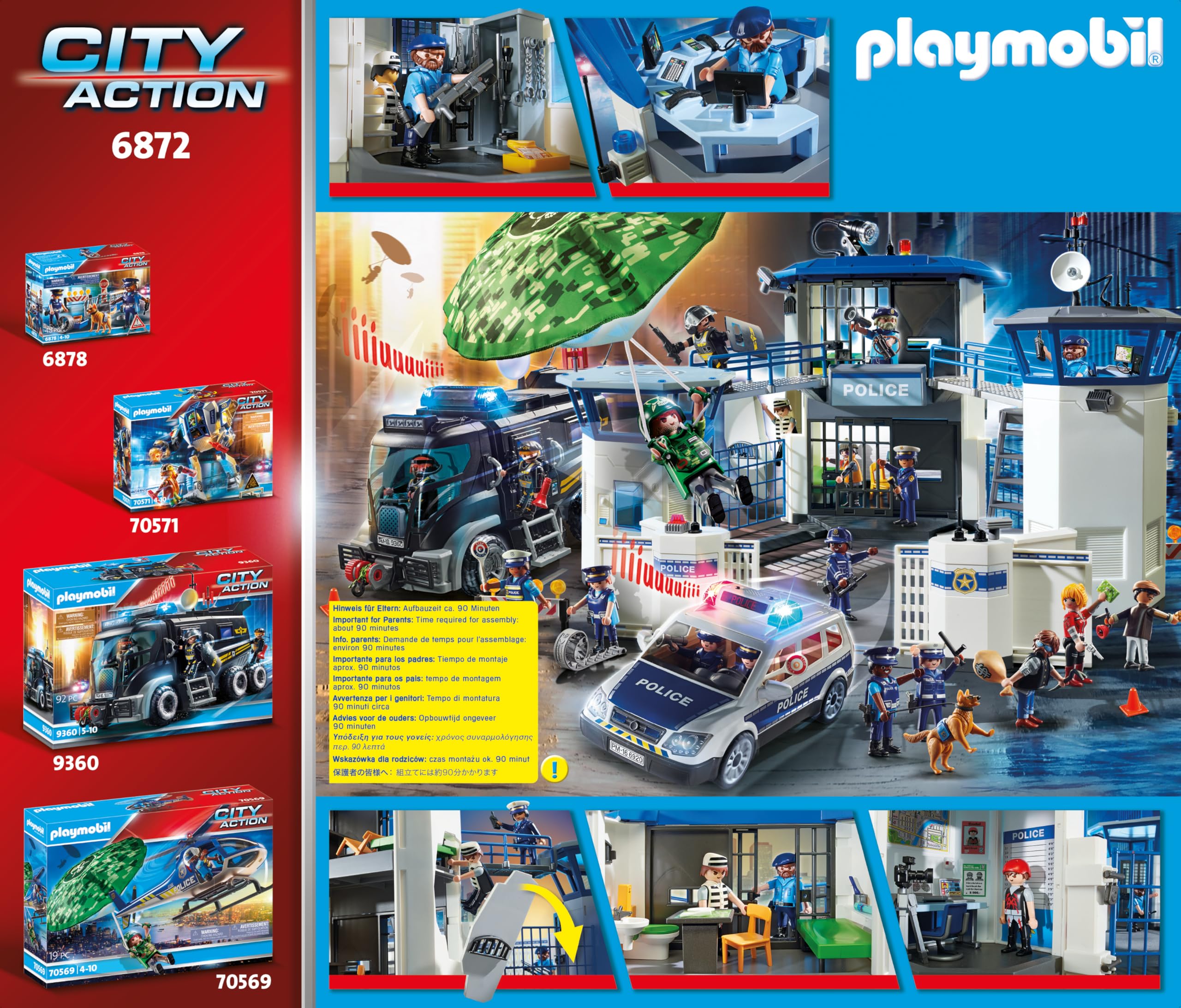 PLAYMOBIL City Life 6872 Centrale Polizia Playset con Prigione