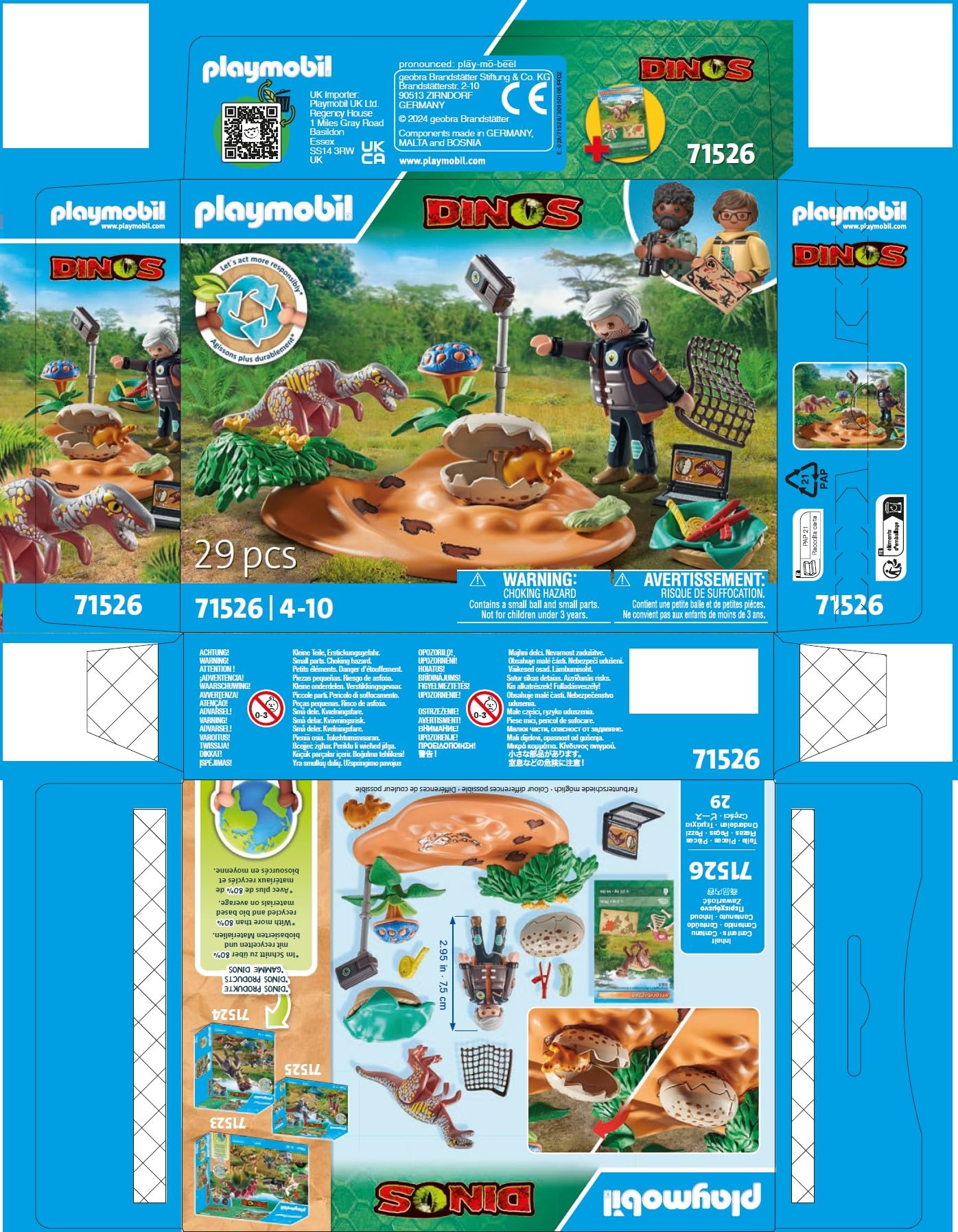 PLAYMOBIL Dinos 71526 nido stegosauro 29 pezzi