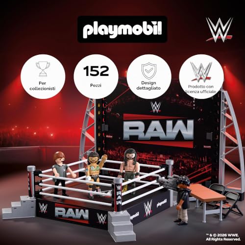 Playmobil WWE 71956 RAW Ring con CM Punk e Rollins