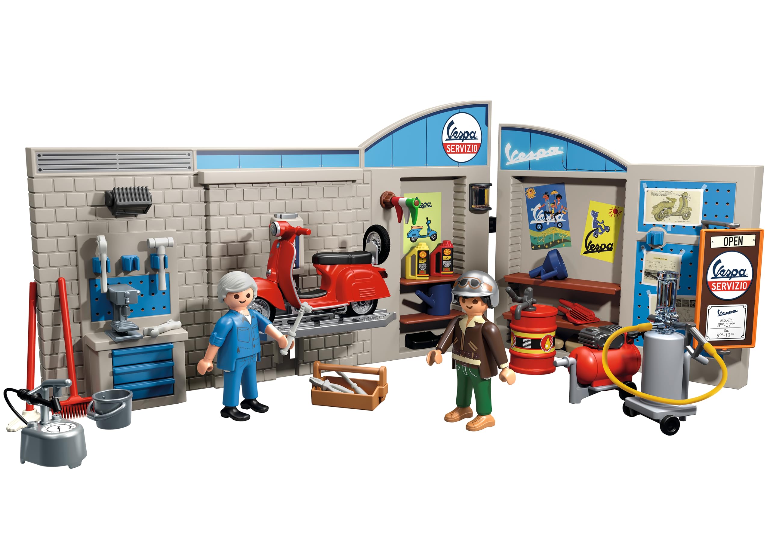 Playmobil Cars 71620 playset Garage Vespa Anni '60